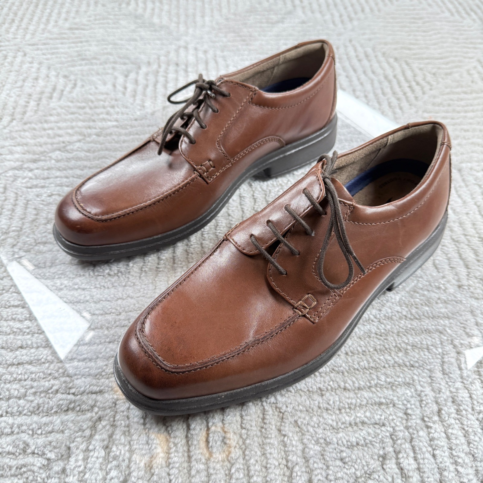 Bostonian Tifton Edge Oxford Men 9 Brown Leather Dress Shoes Office Work Career
