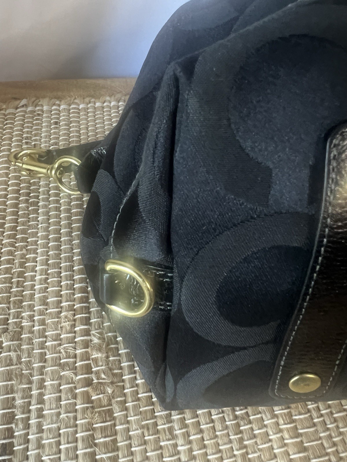 Y2K Coach 12943 Madison Op Art Sabrina Satchel in Black
