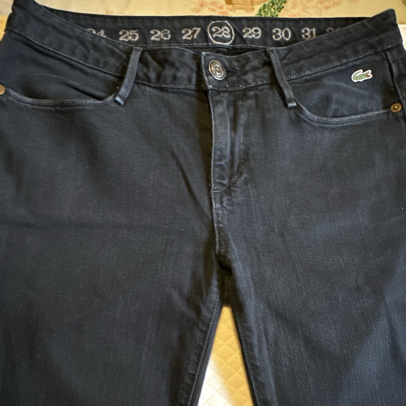 Lacoste Women’s Black Dark Wash Denim Slim Skinny Stretch 5-Pocket Jeans