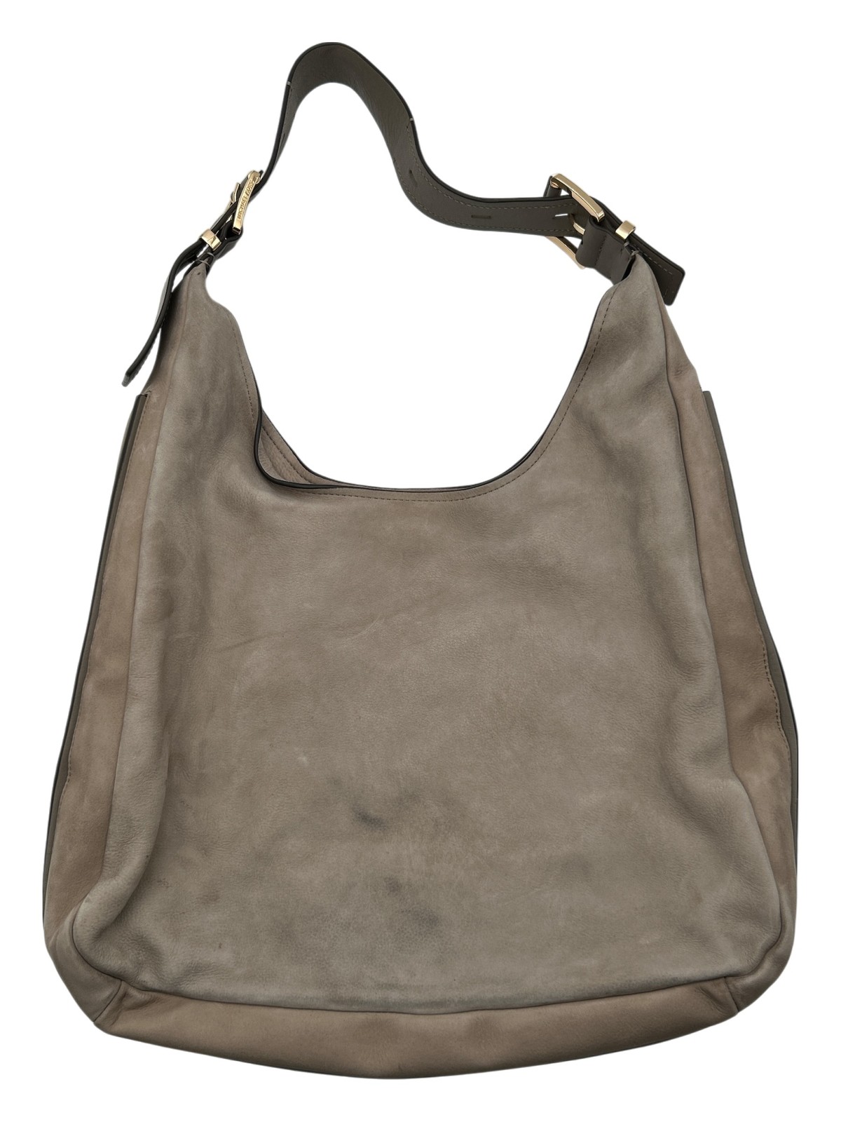 Michael Kors Nolita Large Hobo Leather Shoulder Bag – Birch/Gold (READ)