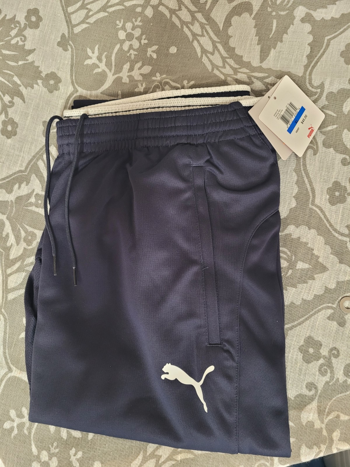 Puma Mens Training Pants Navy White XL