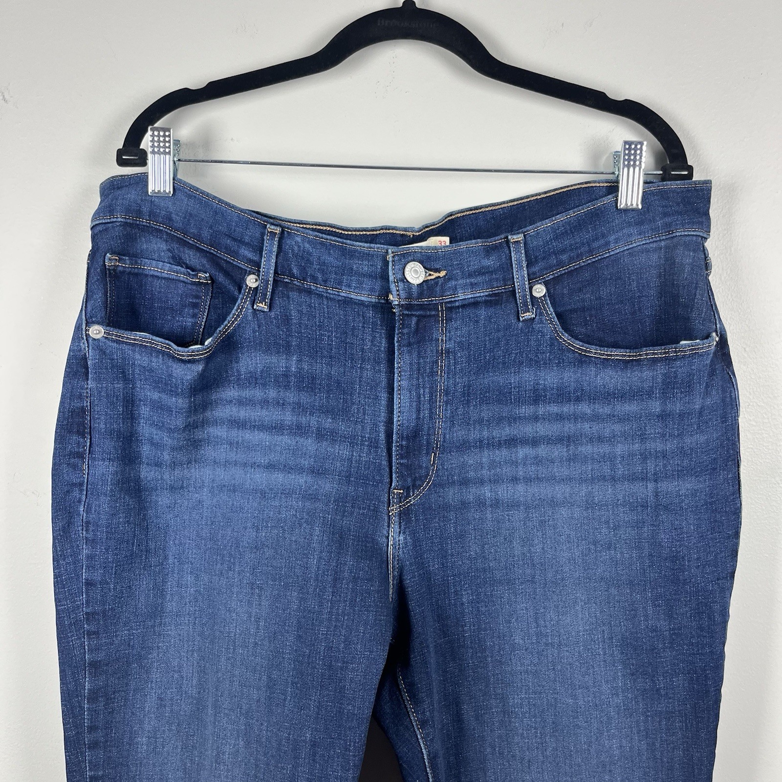Levis‎ Womens Classic Straight Leg Dark Blue Wash Jeans Size 33