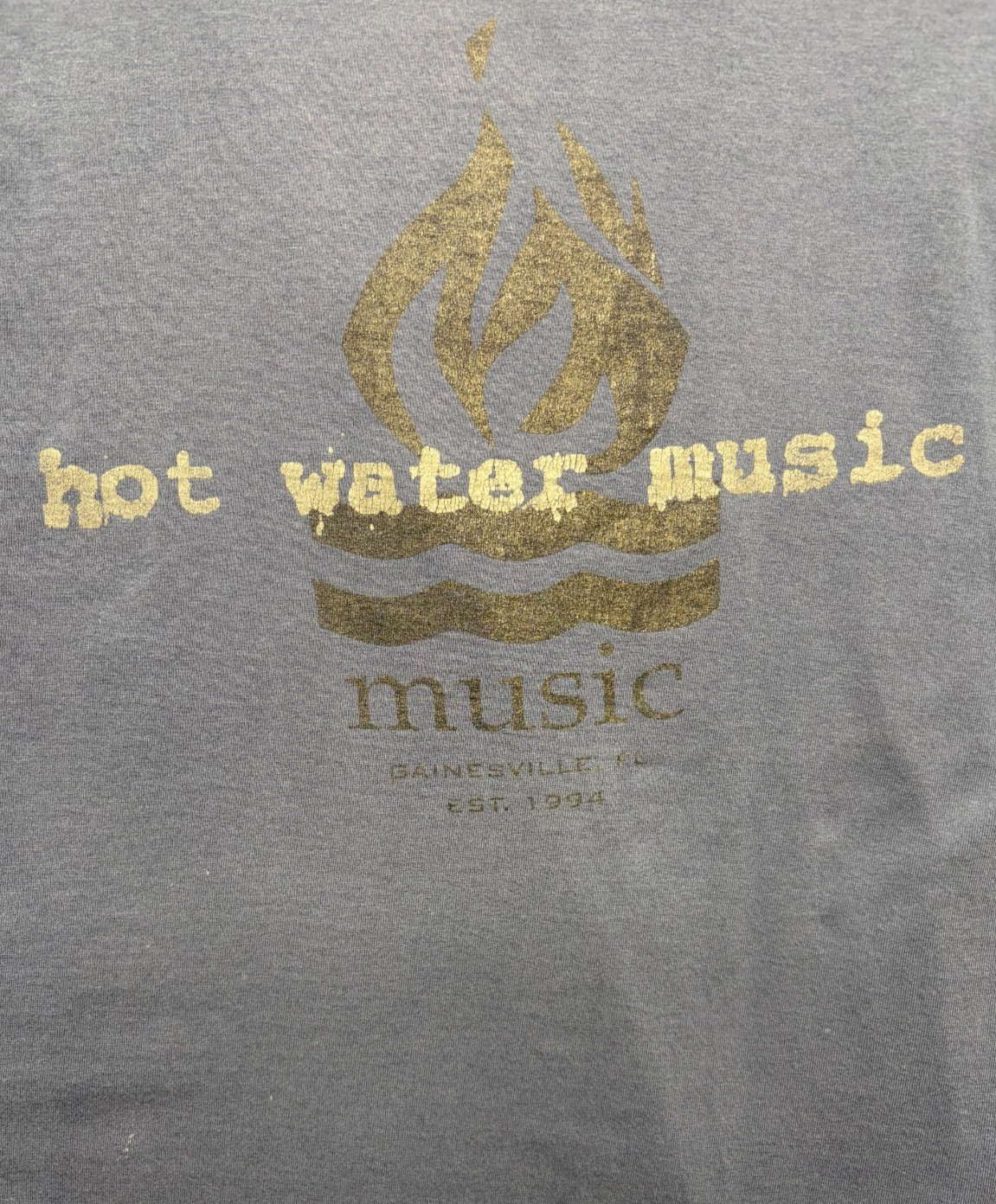 Vintage Hot Water Music Gainesville FL EST 1994 Blue T-Shirt Fruit of the Loom L