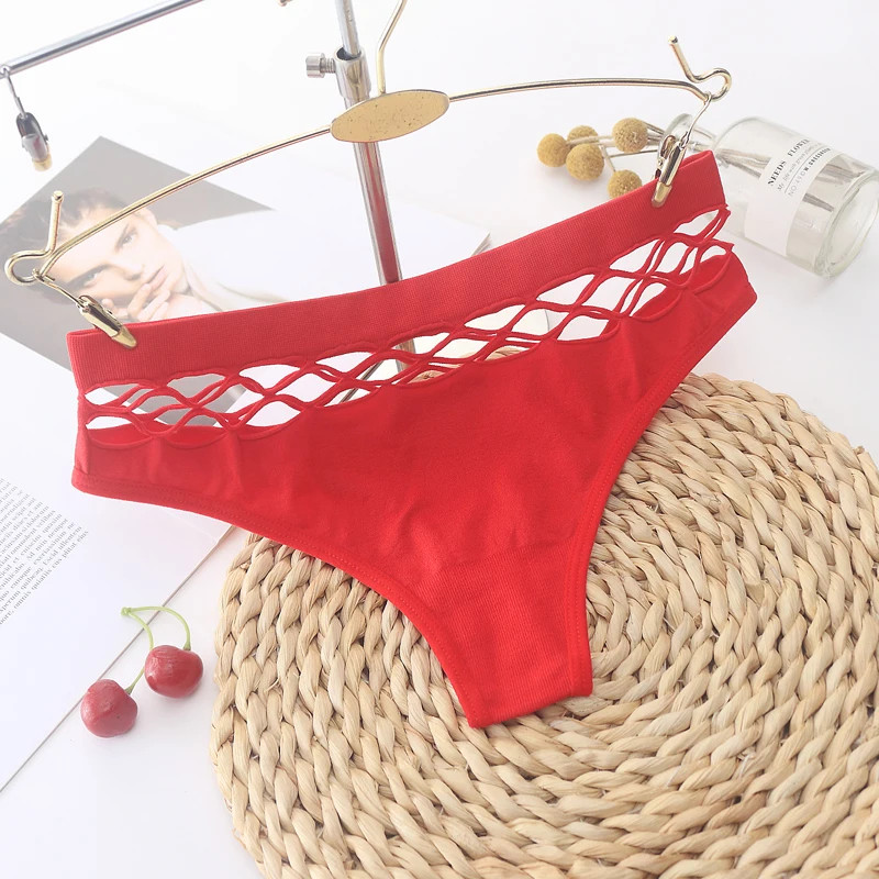 Fishnet Thong Panties Women’s Low Rise Hollow Out Seamless Stretch Comfort Fit