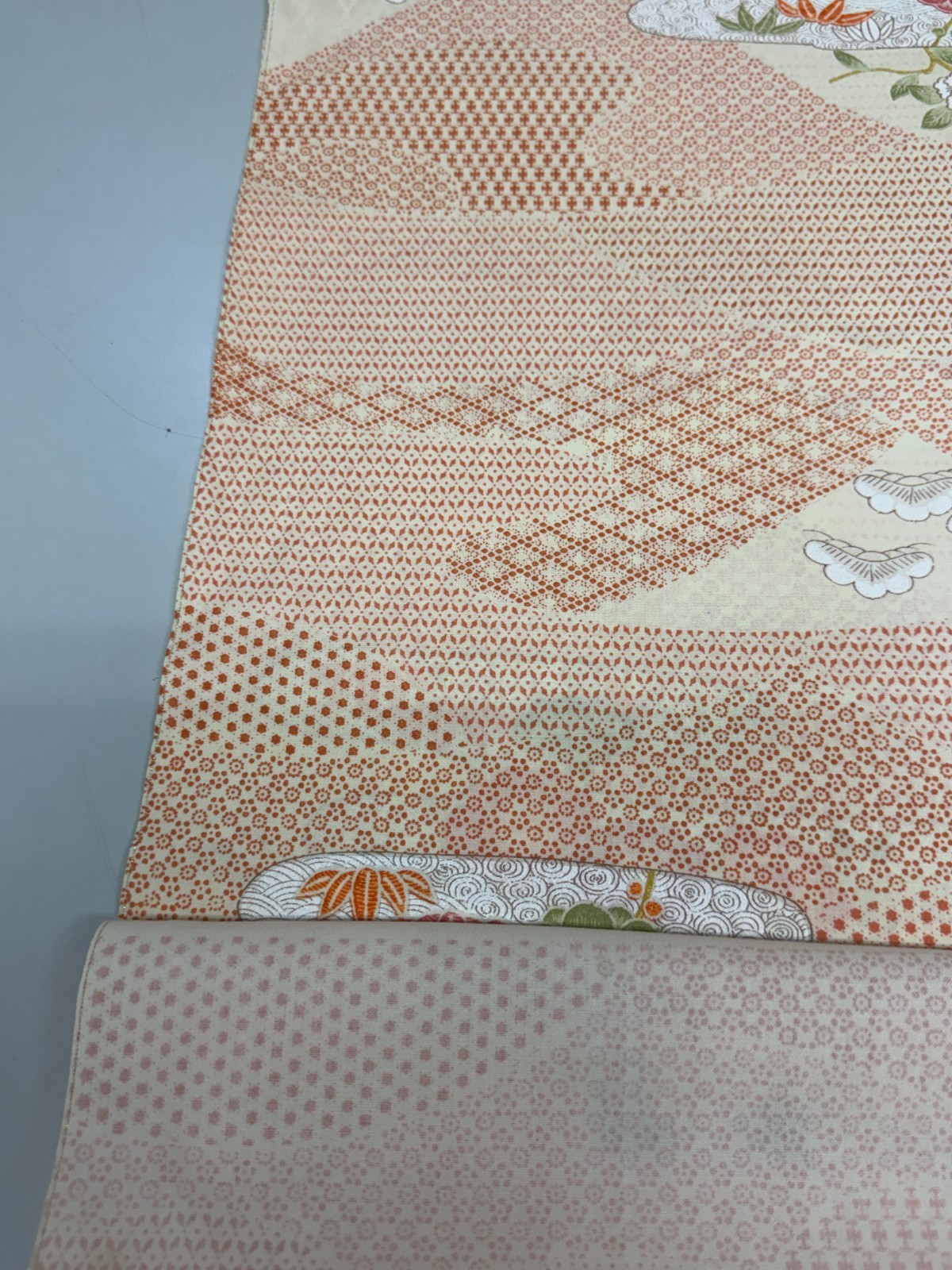 Japanese Vintage Kimono Fabric cloth Boro Wool Pink tradition 35.4×14.5 in