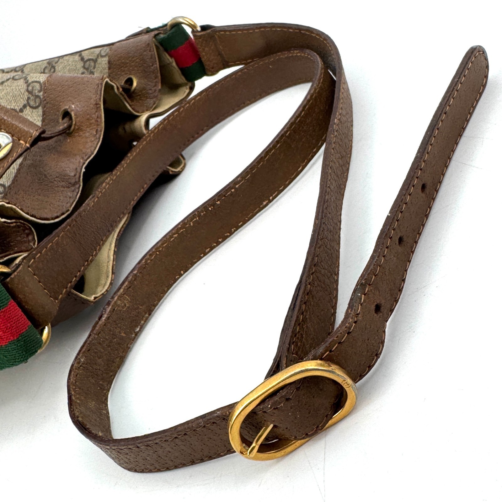 Vintage GUCCI Sherry Shoulder Bag Drawstring GG