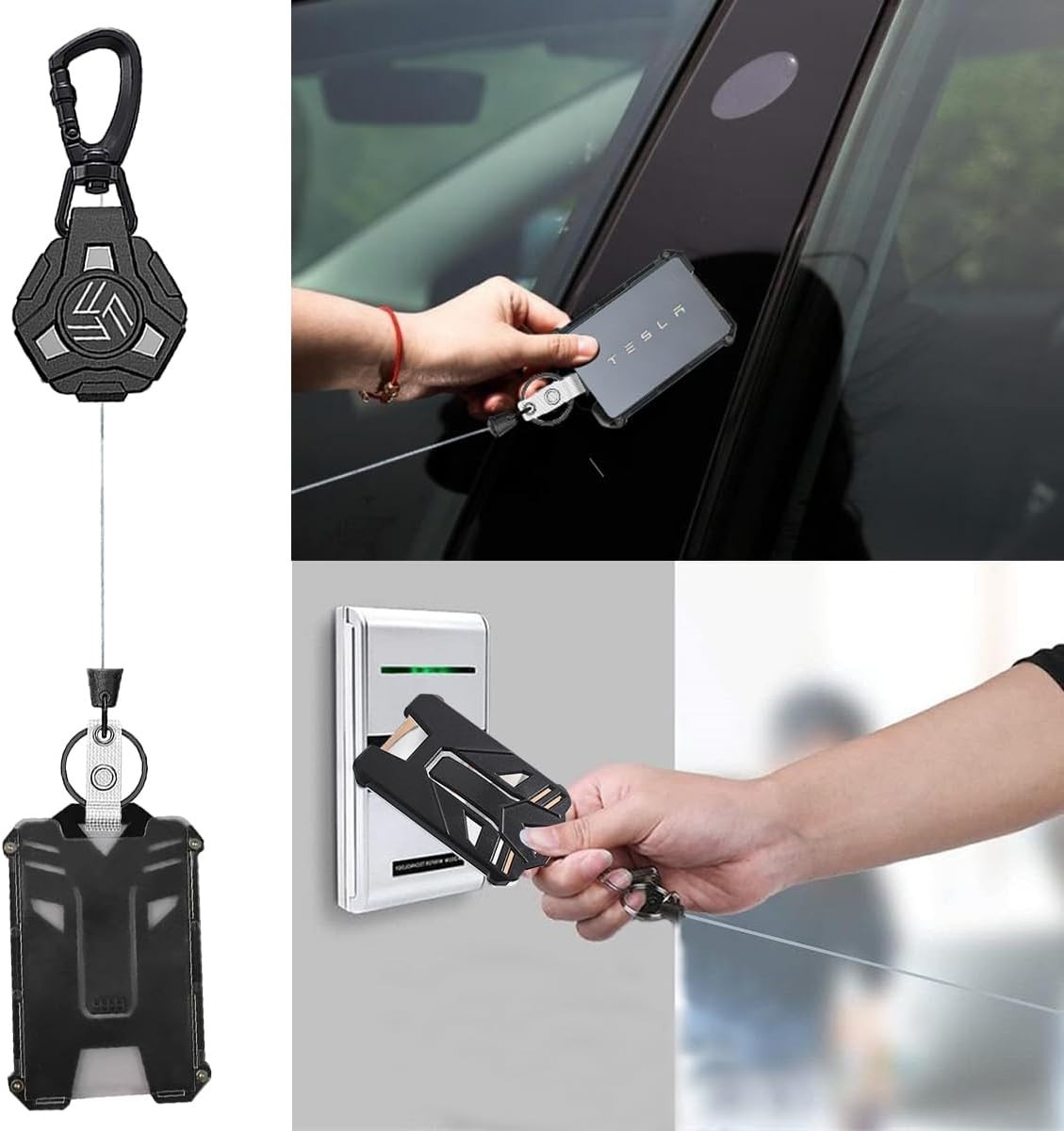 Retractable Keychain Badge Holder with Lanyard, ID Badge Holder Heavy Duty Ba…