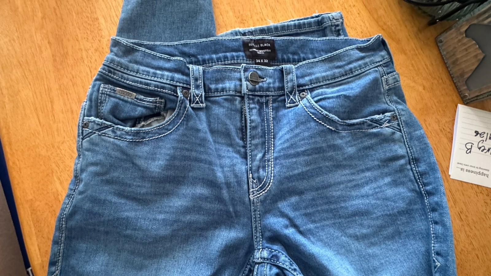 Buckle Black Fit No. 3 Bootcut Slim Fit Jeans 34×32 Distressed Cotton NWOT