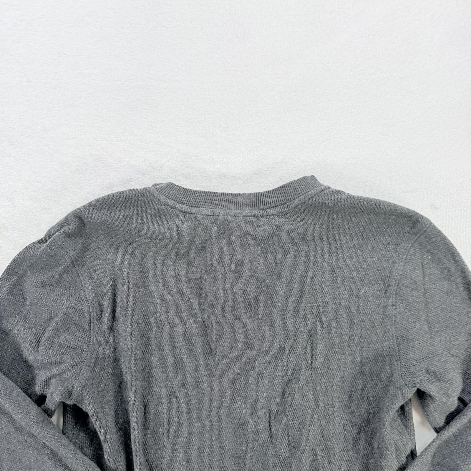 ROWM Shirt Mens Small Gray Thermal Henley Long Sleeve Waffle Knit Cotton