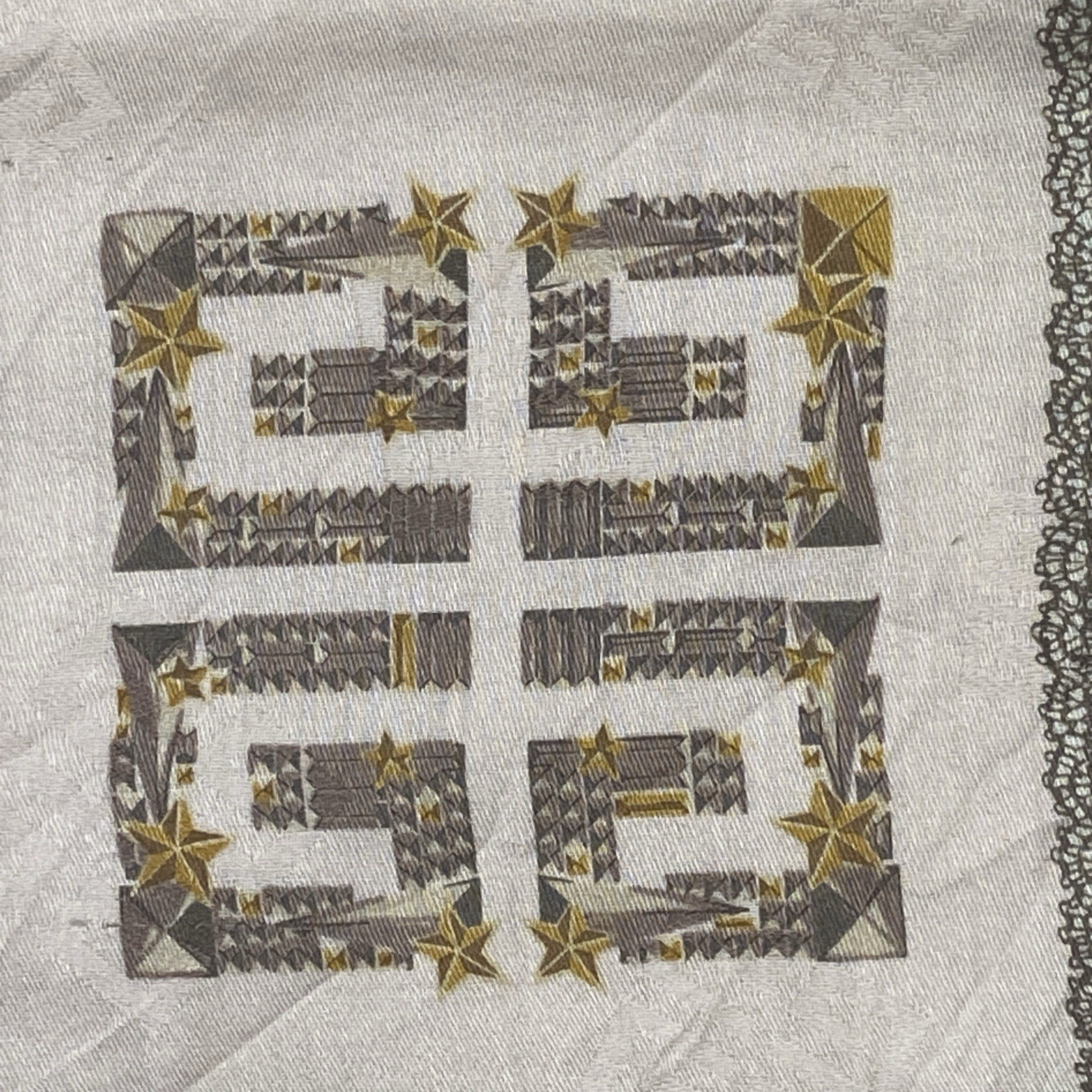 Givenchy Pocket Square Cotton Lace Border Pink Handkerchief 22“X22”