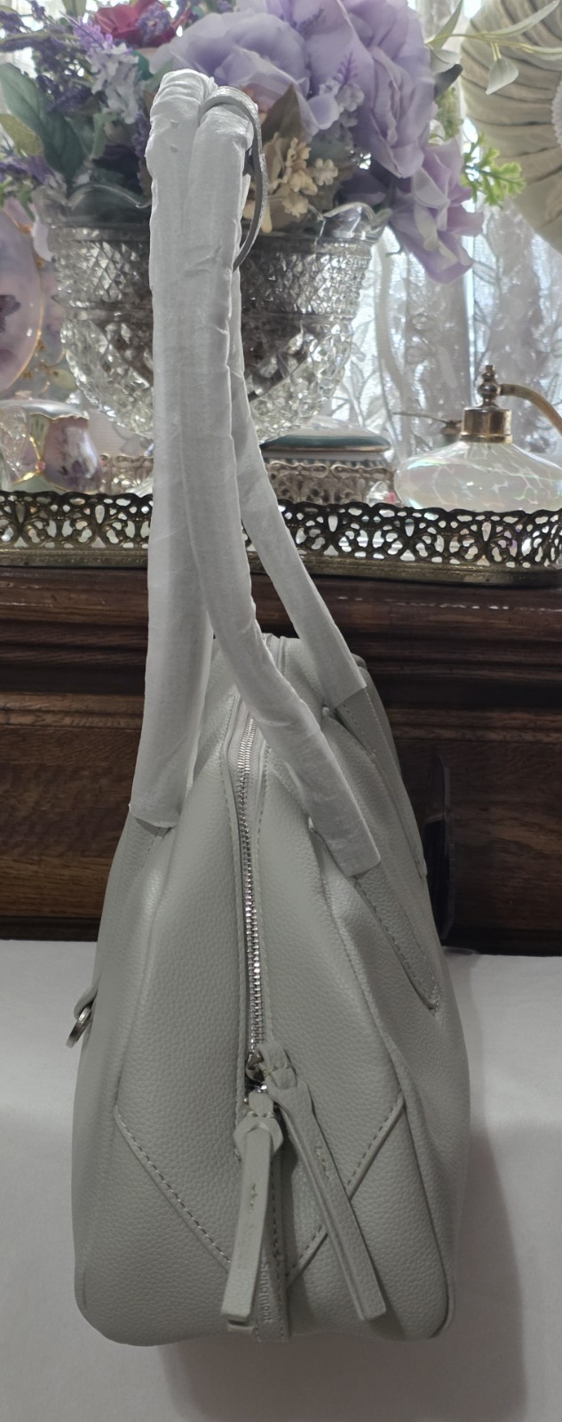 Songmont Baguette Purse Celeste Blue Genuine Leather Unique Hi-end Quality NWT