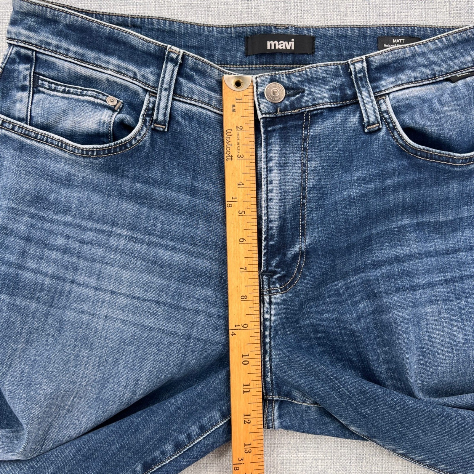Mavi Matt Relaxed Straight Leg Jeans Men 36×31 Blue Stretch Denim Casual Norm