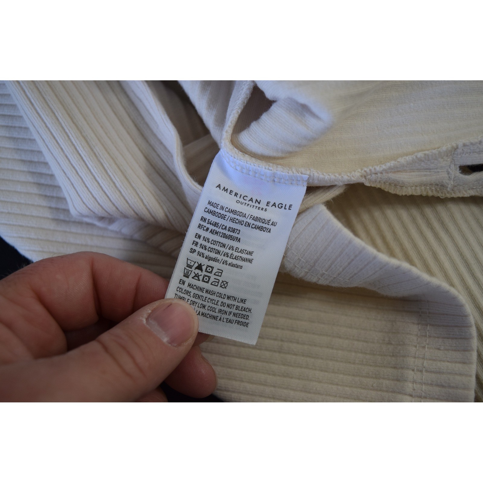 American Eagle Tube Top Small Cream Ribbed Side Slit Strapless 2025 Minimalist