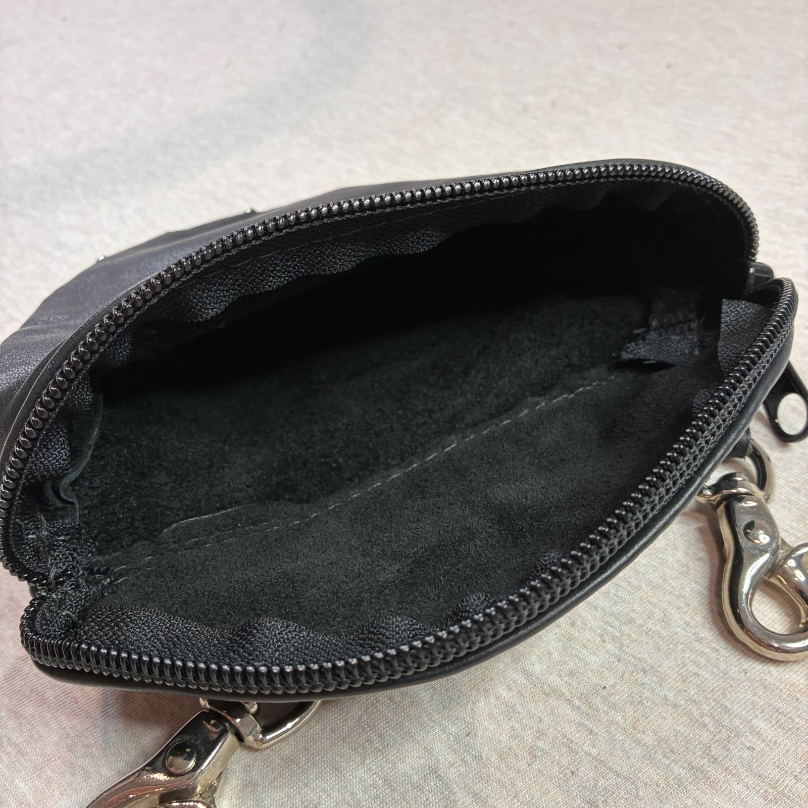 Black Leather Belt Loop Bag Purse motorcycle Accessory Studs Biker Satchel Small