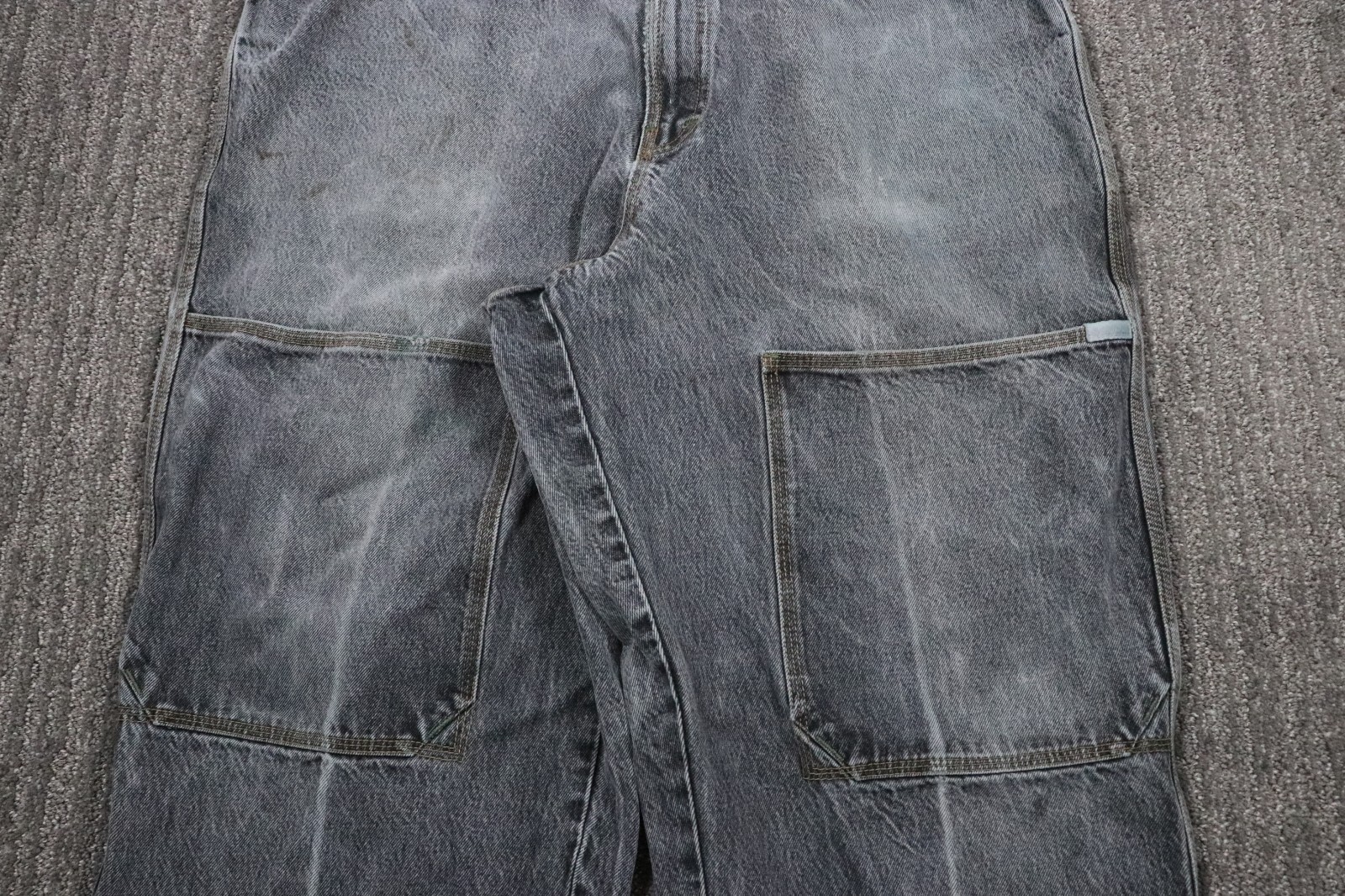 Mecca VTK 90s Baggy Jean’s Grunge Skater Hip-hop Urban Men 40×32 DAMAGED ZIPPER