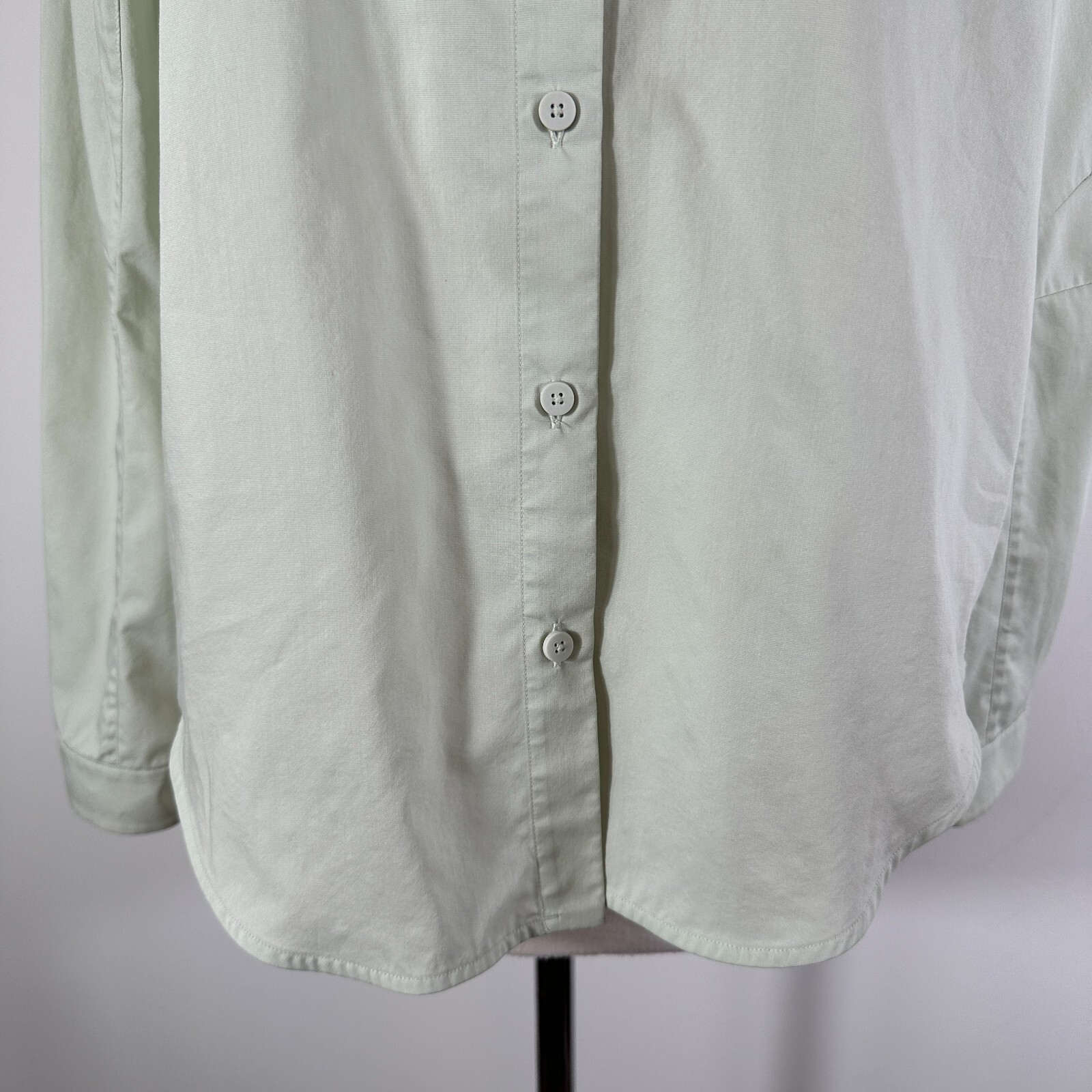 Lululemon Full Day Ahead Shirt Light Green Cotton Blend Button Front Women’s 8