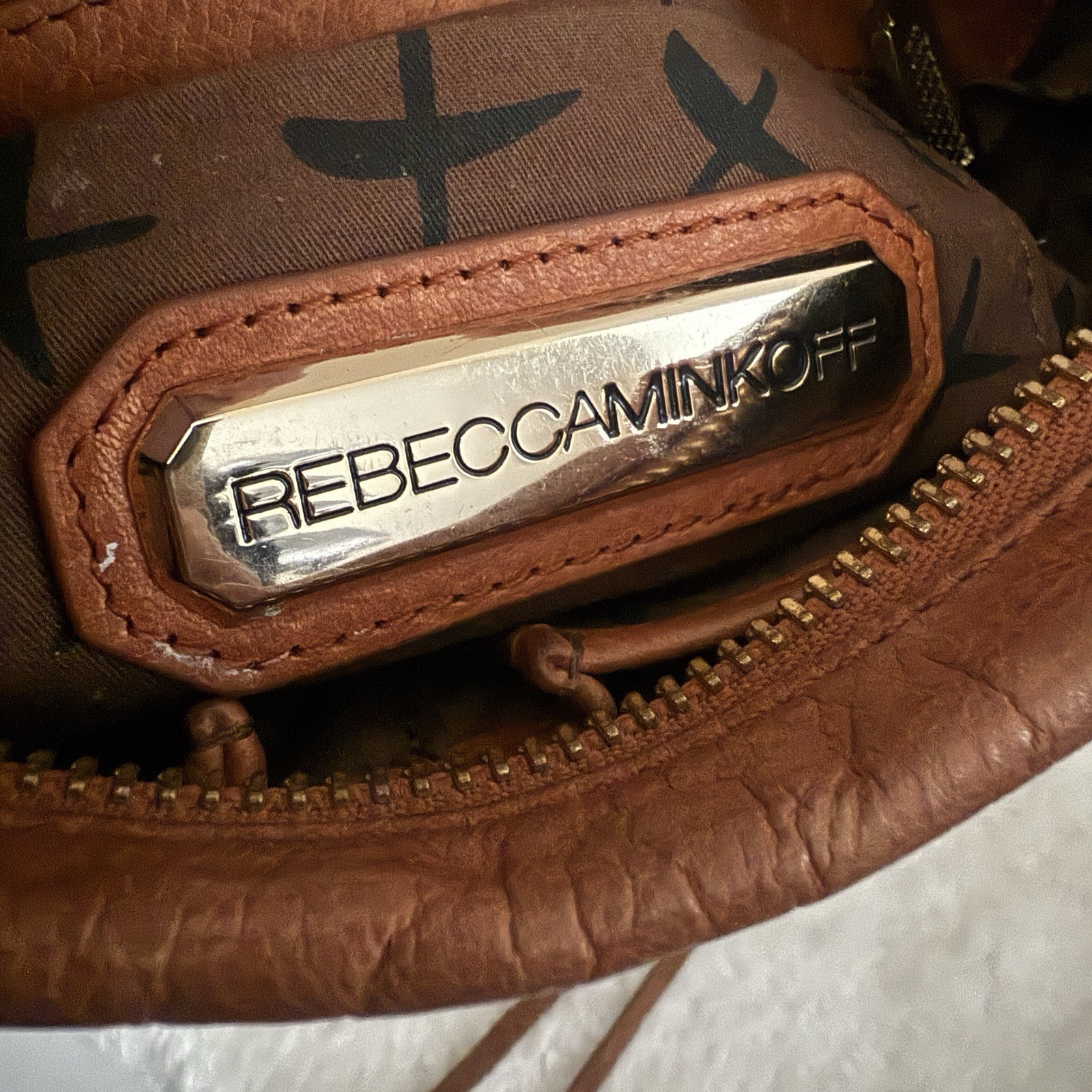 Rebecca Minkoff MAC Brown Leather Crossbody Bag with Gold Hardware 11″ X 8″