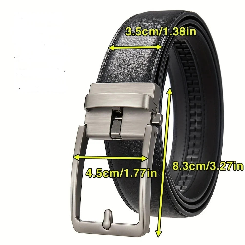Men’s Ratchet Belt Genuine Leather Mens Belt with Slide Ratchet Belts for men