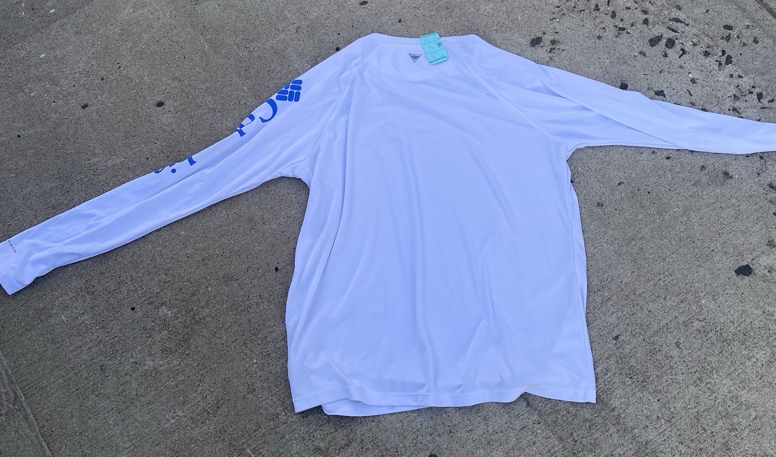 Columbia PFG Mens Medium Small Polyester Pullover White Performance Omni Shade