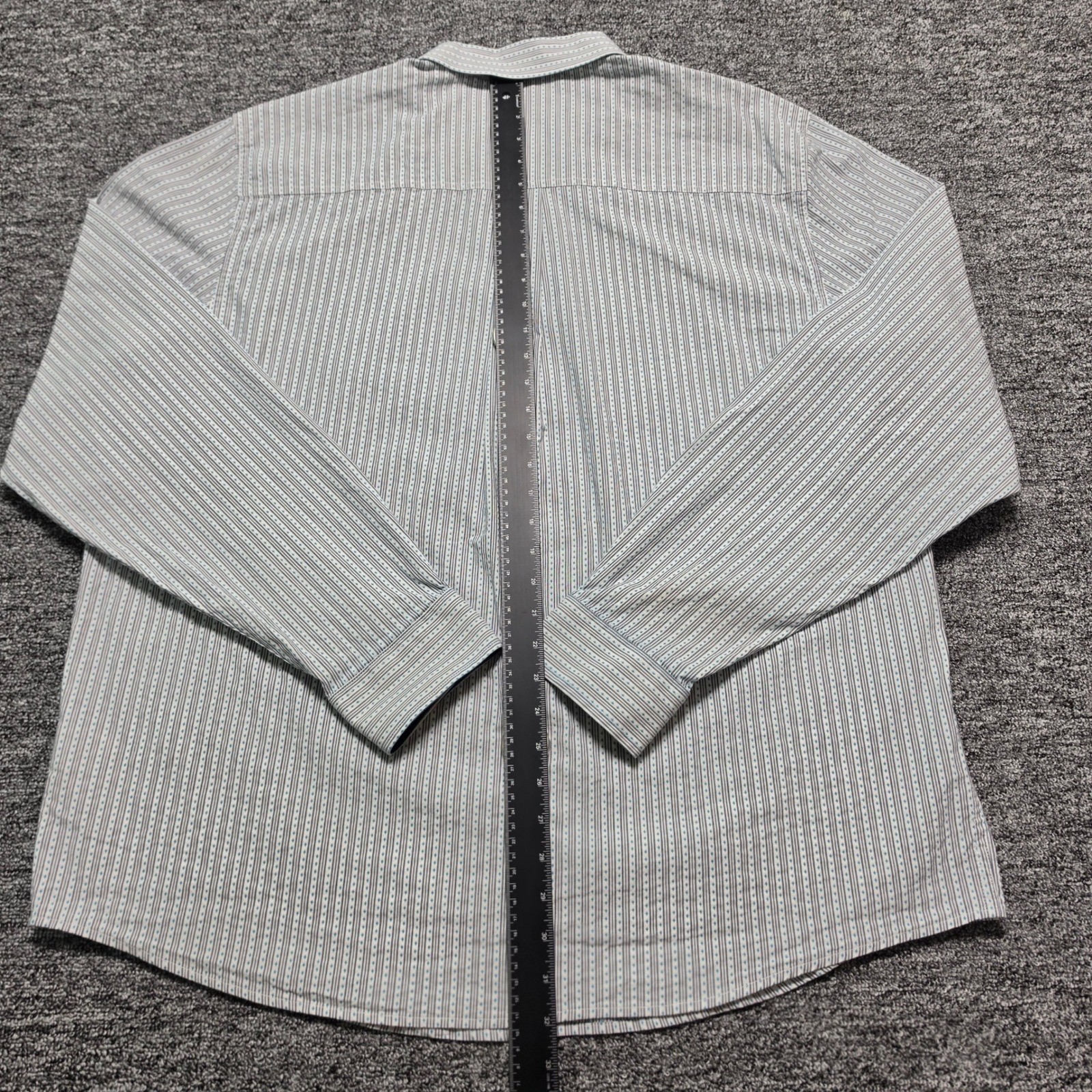 Button Down Shirt Cody James XL Mens White Blue Excellent Striped Western Core