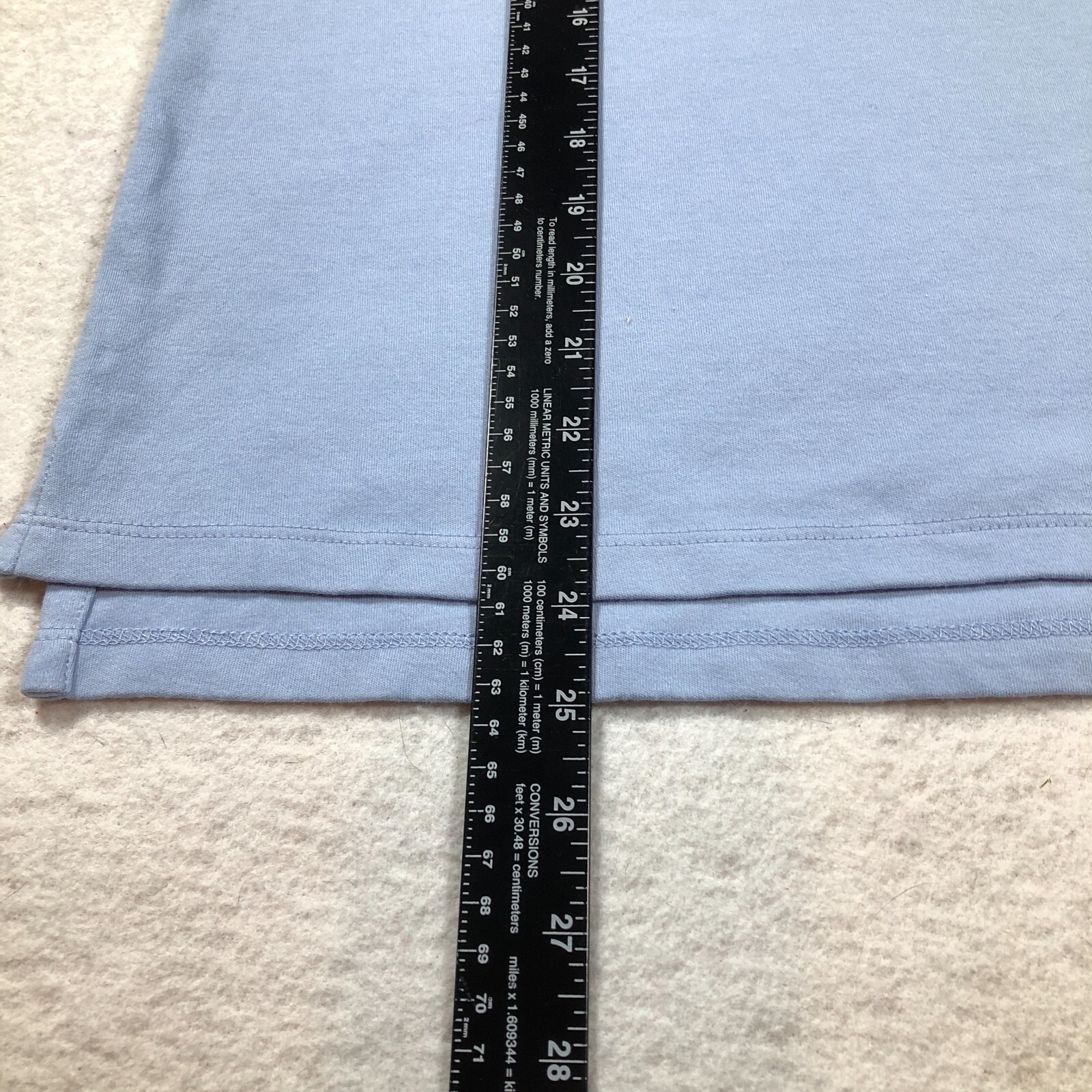 Orvis Classic Collection Womens Top Sz S Blue Pima Cotton V-Neck 3/4 Sleeves