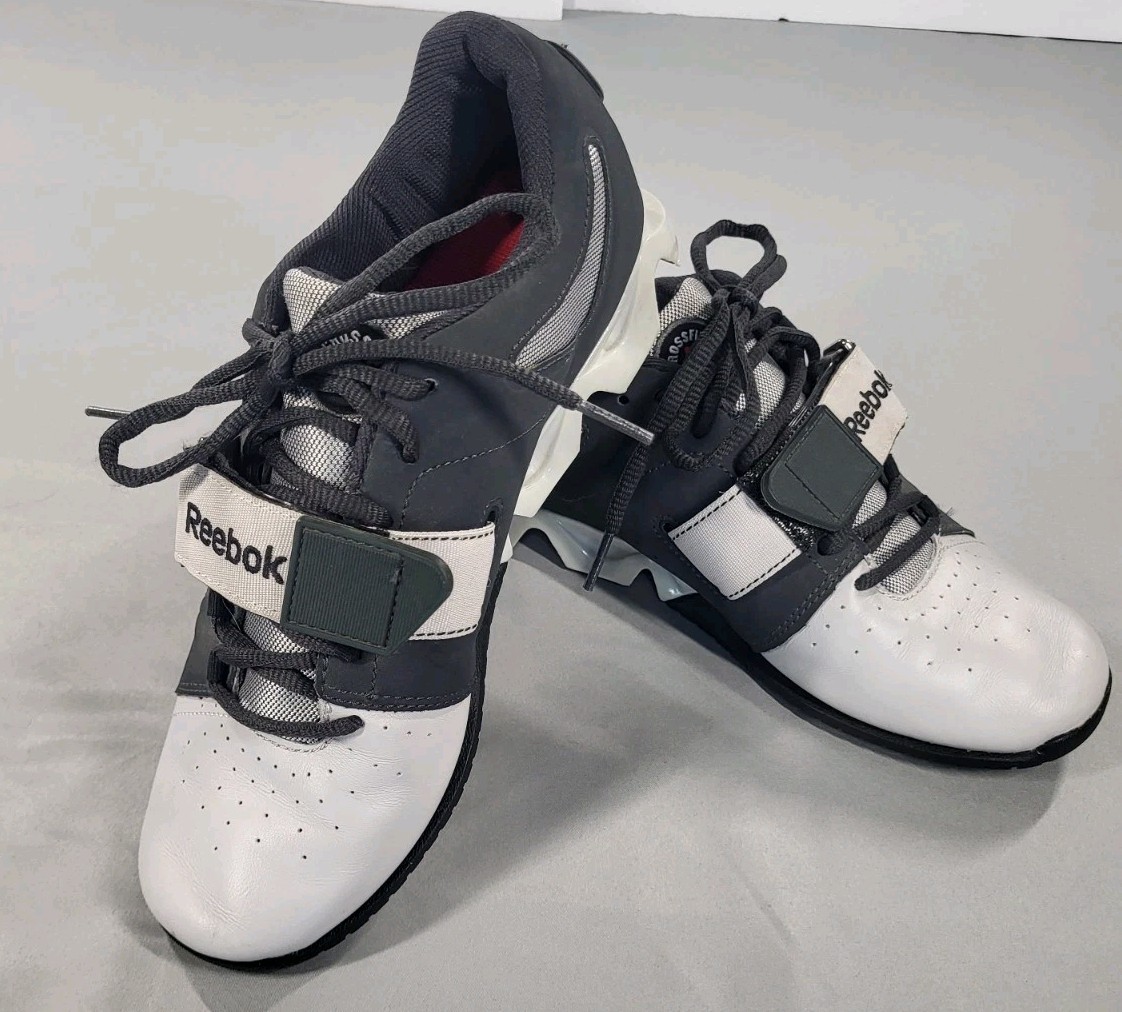 Reebok CrossFit Lifter U-Form Men’s Weightlifting Shoes Grey White J99808 Size 8