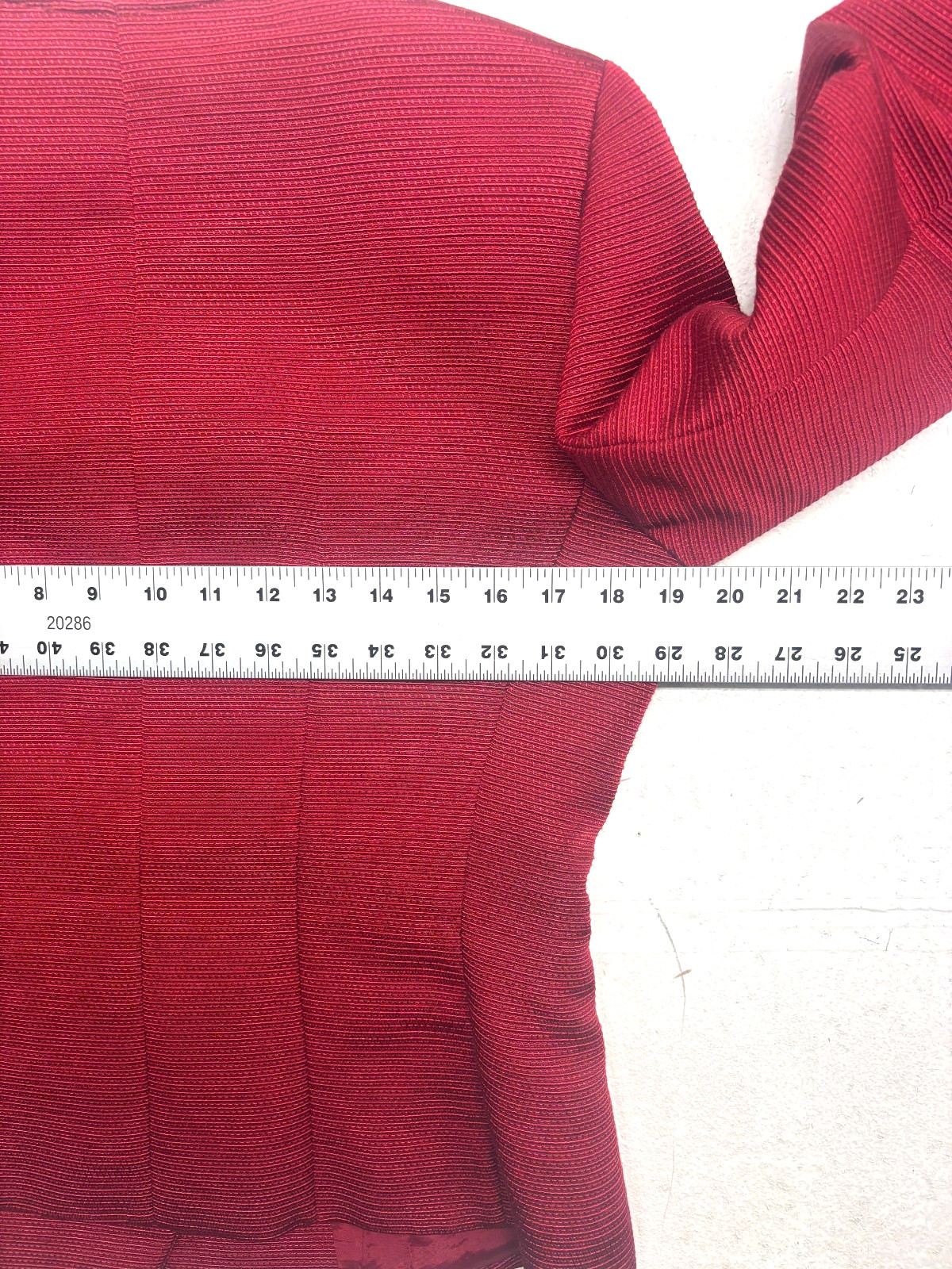 Antonio Melani M 8 10 Red 2pc Skirt Suit Double Breasted Square Neck Knit Career