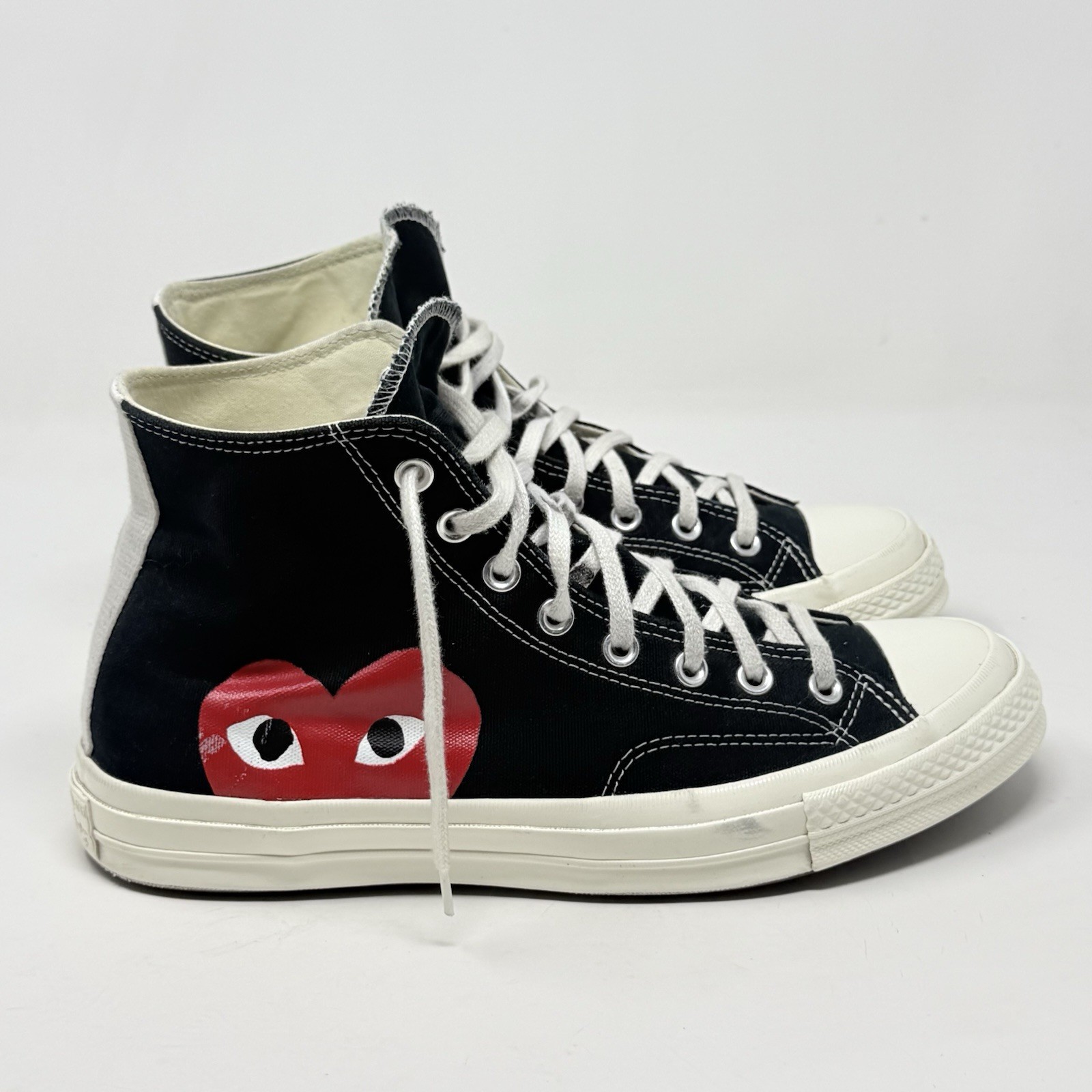 Converse x Comme des Garcons Play Chuck 70 Hi Mens 10 Black Grunge Skate Shoe