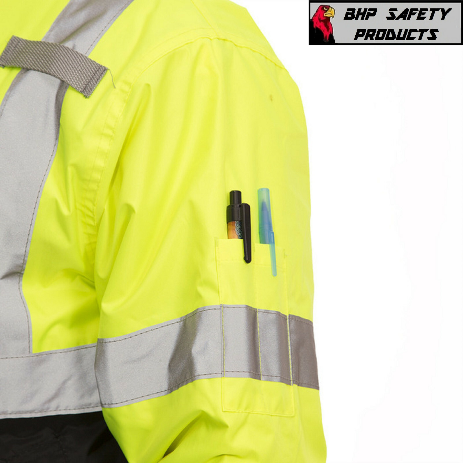 Hi-Vis Insulated Safety Bomber Jacket Orange and Lime ROAD WORK HIGH VISIBILITY