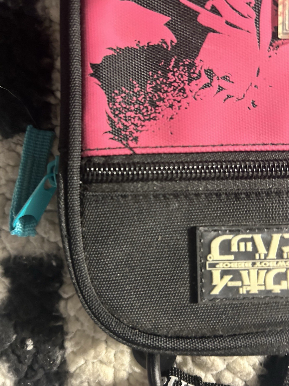Cowboy Bebop Mini Crossbody Bag Anime Shoulder Pouch Pink Black Adjustable Strap