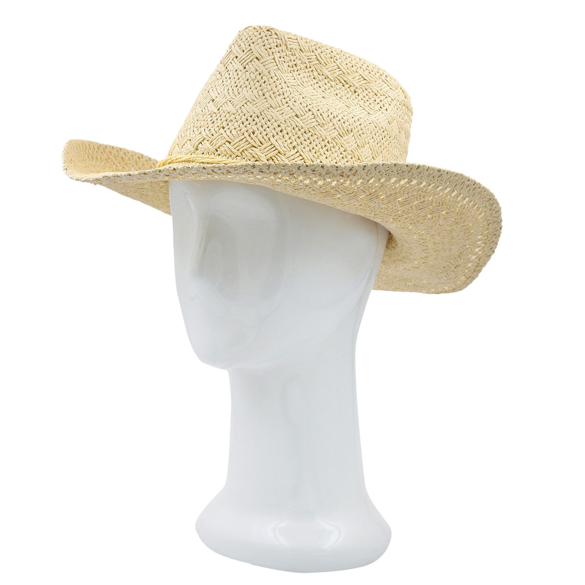 Premium Solid Color Lace Braided Straw Cowgirl Cowboy Hat – Different Colors