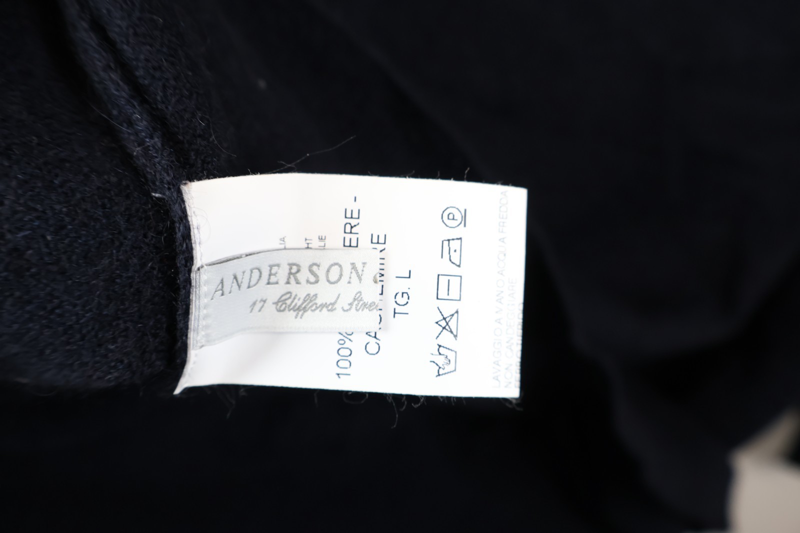 Anderson & Sheppard 100% Cashmere Roll Neck Jumper (Navy, L) PO