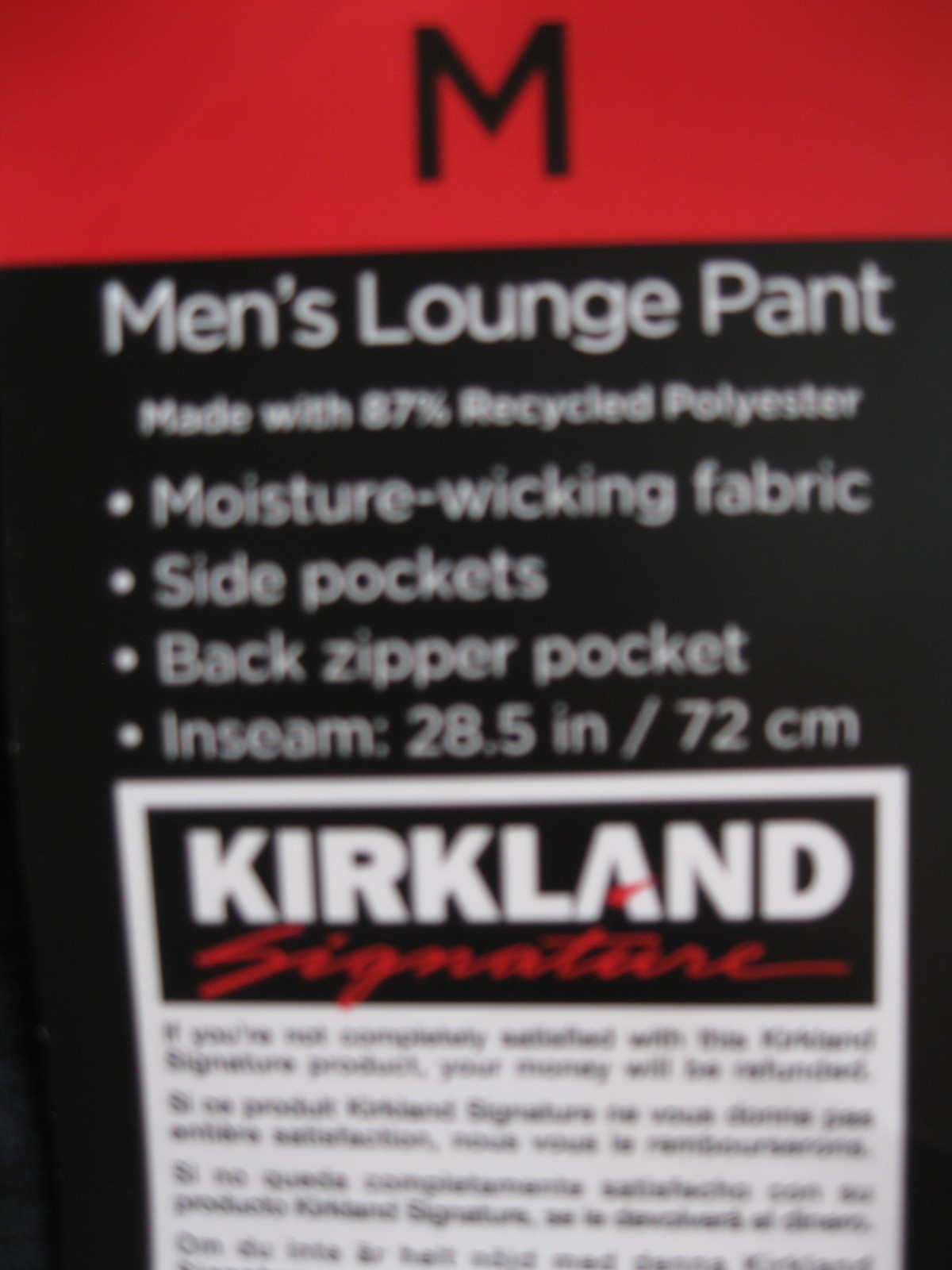 KIRKLAND SIGNATURE Men’s Lounge Pants/Jogger, stretch Heather black M/gray L