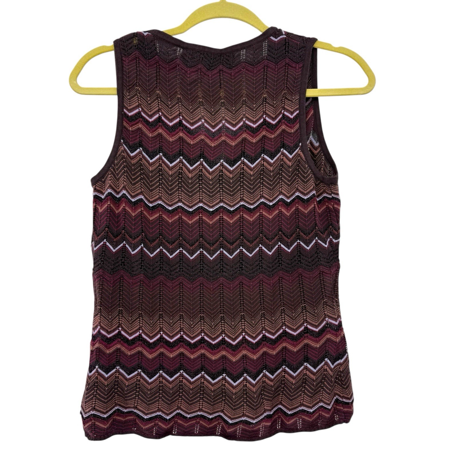 Double D Ranch Knit Tank Shell Sweater Sz S Chevron Purple Western Cowgirl Boho