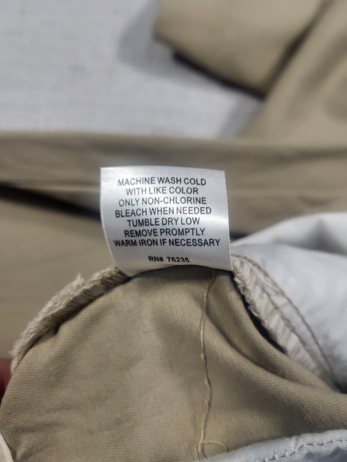 Boca Classics Beige Cotton Twill Chino Pants Classic Fit Flat Front Straight 34