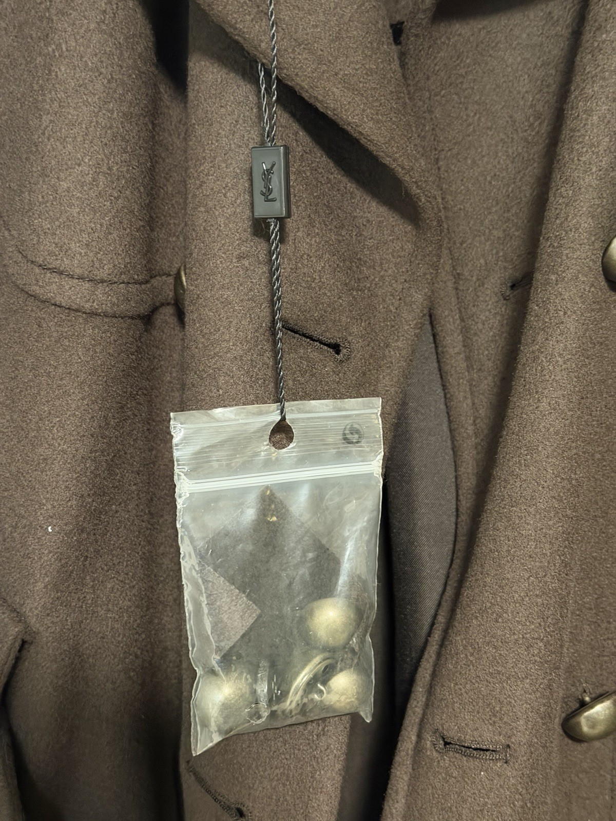 Yves Saint Laurent ‘Rive Gauche’ Cashmere Coat. Brown. New. FR 42. IT 44/46. M/L