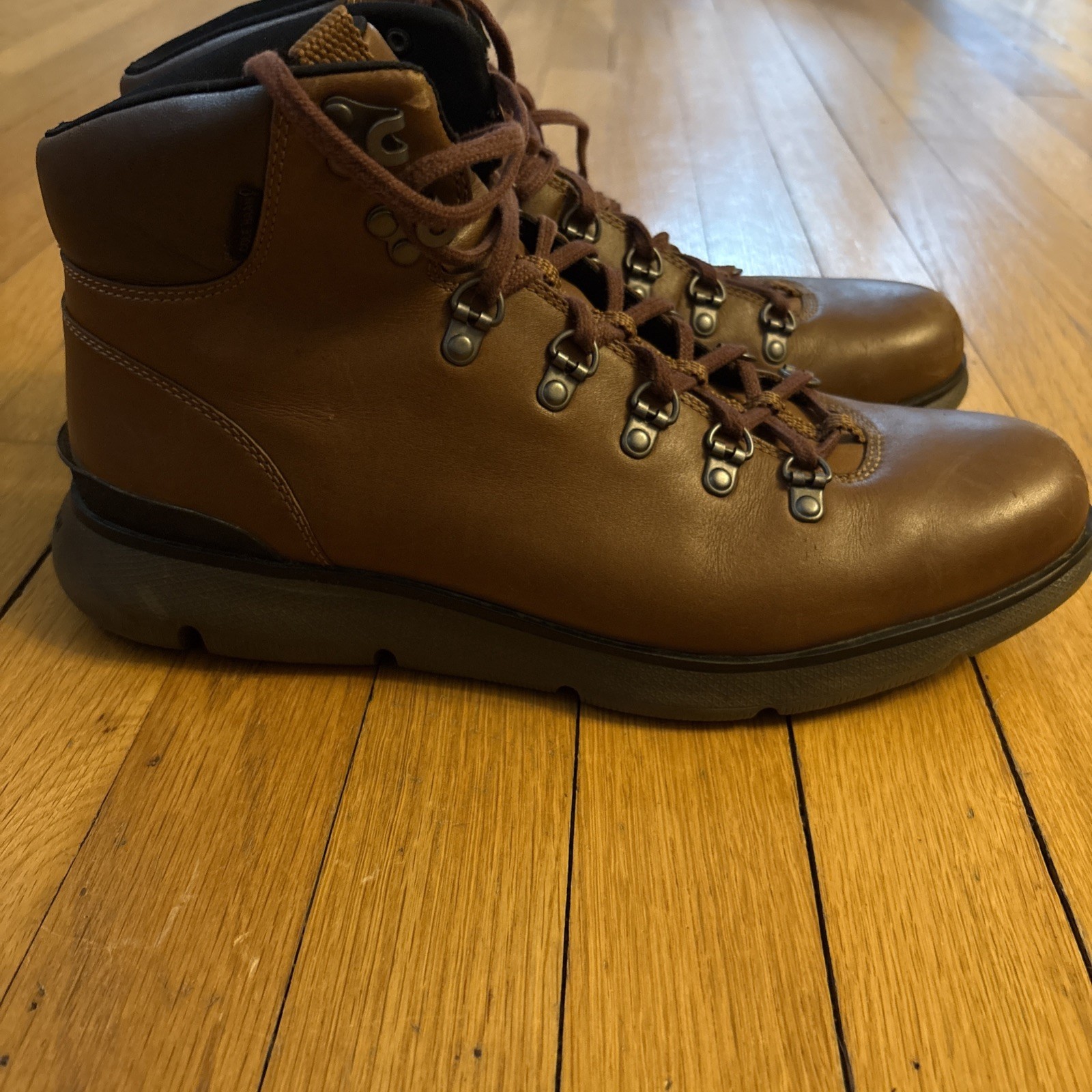 Cole Haan Zerogrand C35585-200 Omni Hiker Boots Men’s Brown Leather Ankle
