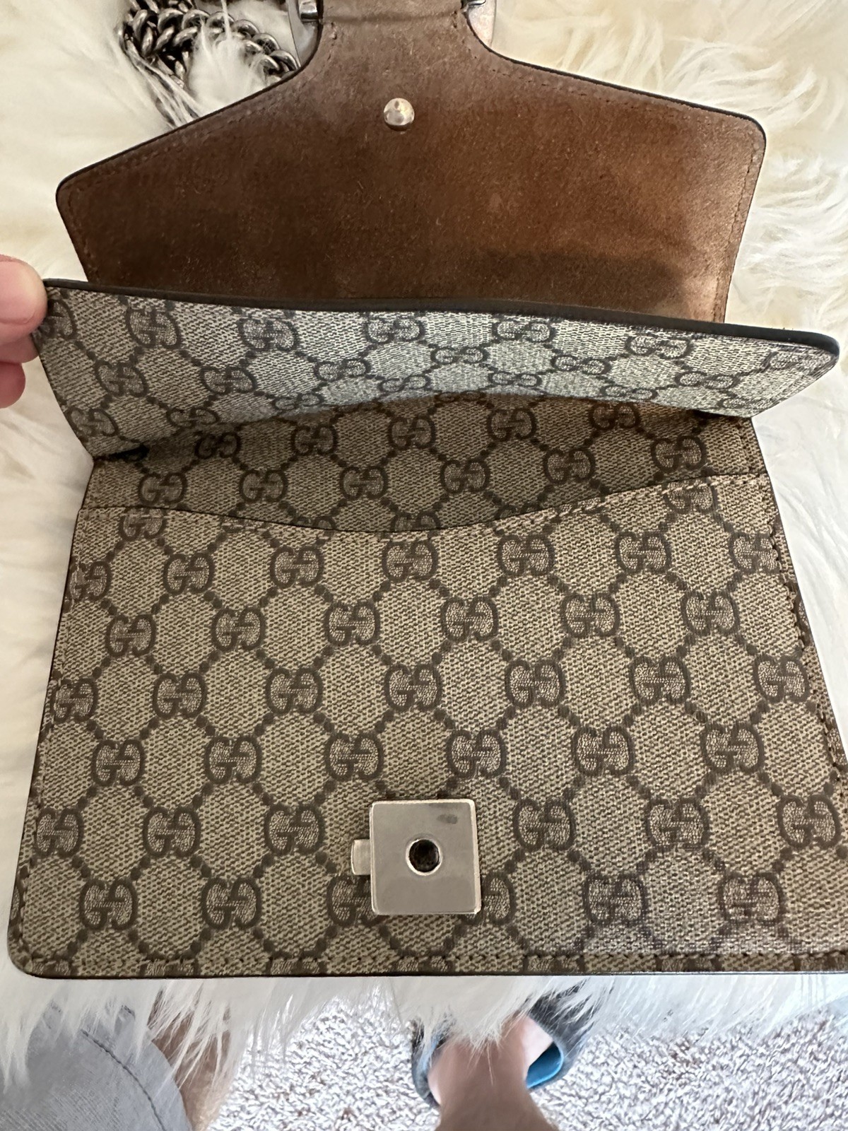 Gucci GG Supreme Monogram Mini Dionysus Shoulder Bag Taupe Canvas