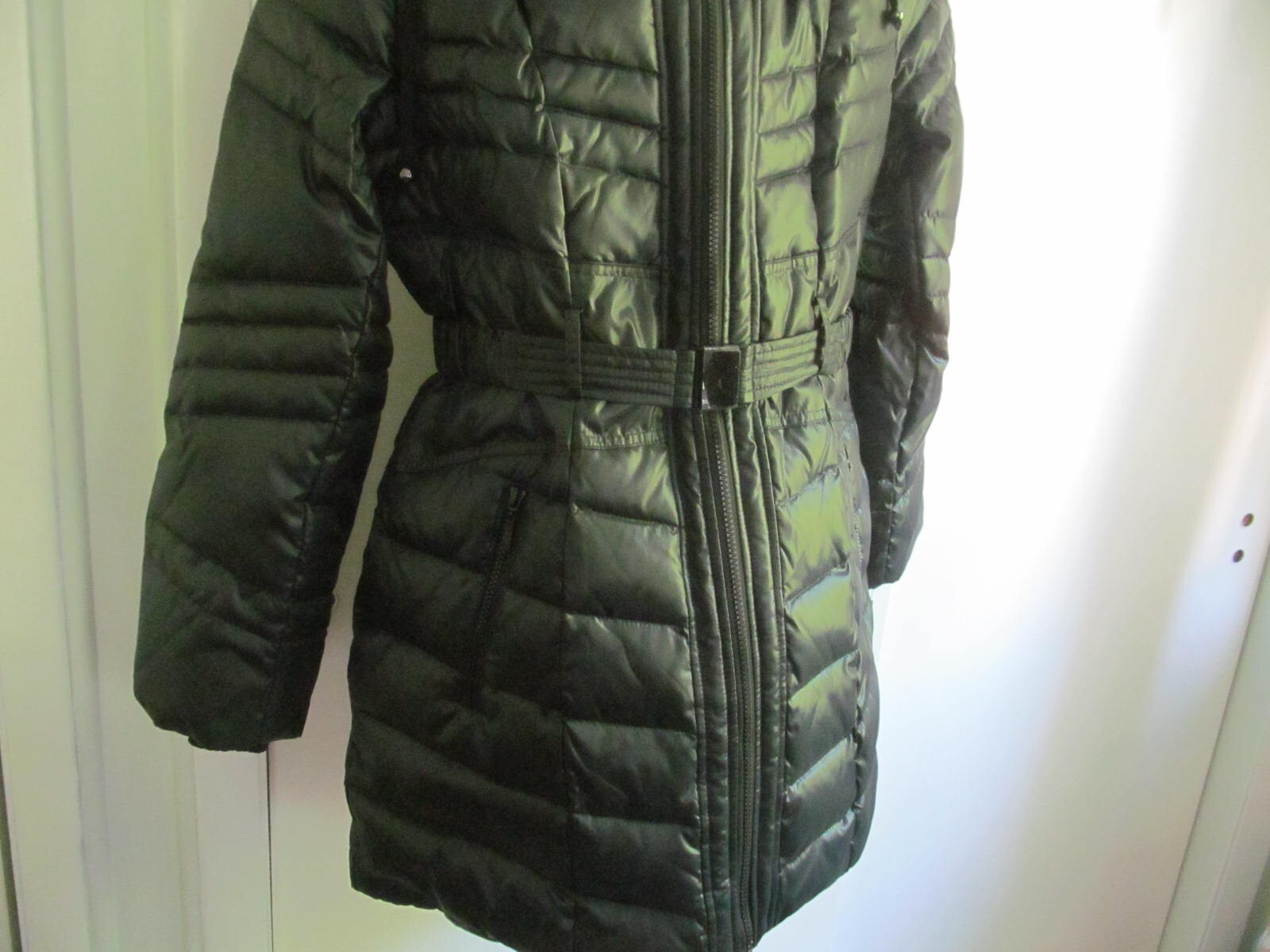 New Fleet Street Down Hooded Dark Green Jacket Size M $200