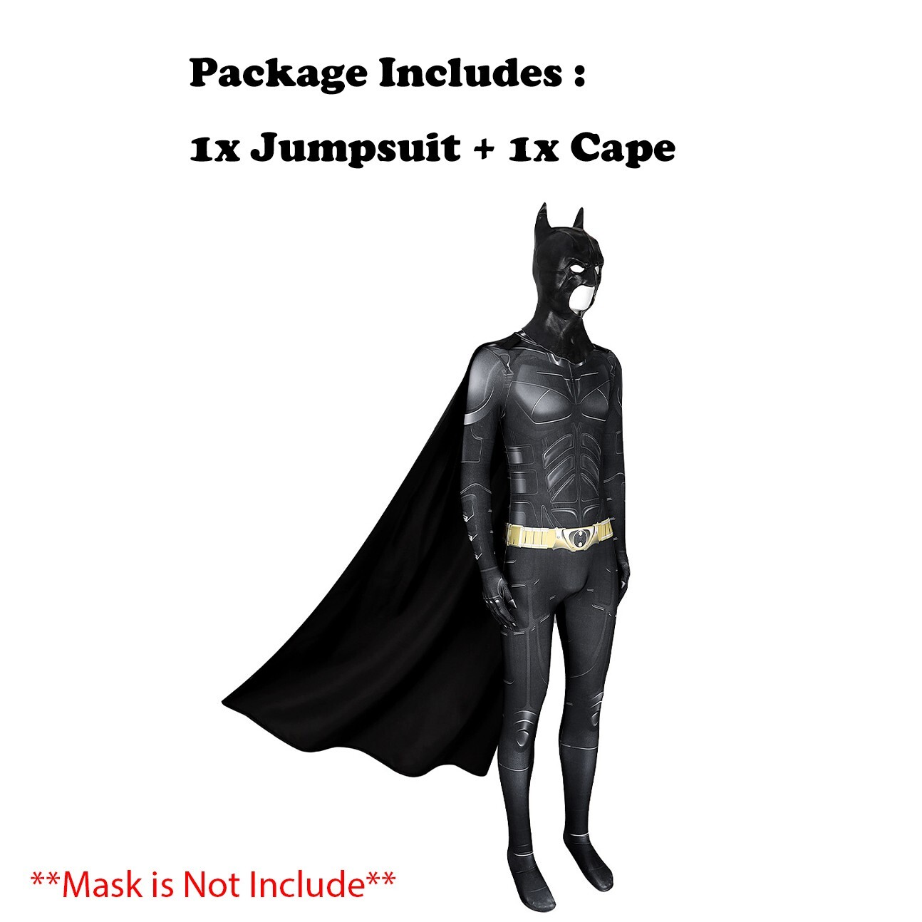 The Flash Batman Bruce Wayne Cosplay Costume Jumpsuit + Cape 2 Pcs Set