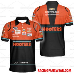 Chase Elliott 2023 Hooters Racing Uniform Apparel Clothes Hawaiian Polo