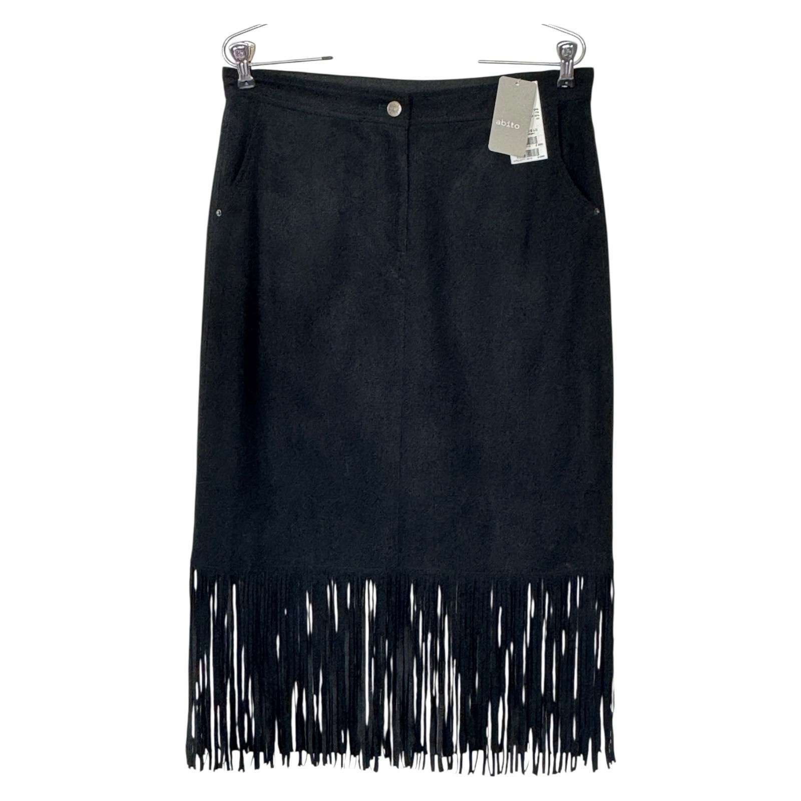Vintage Italian Western Fringe Midi Skirt M Deadstock