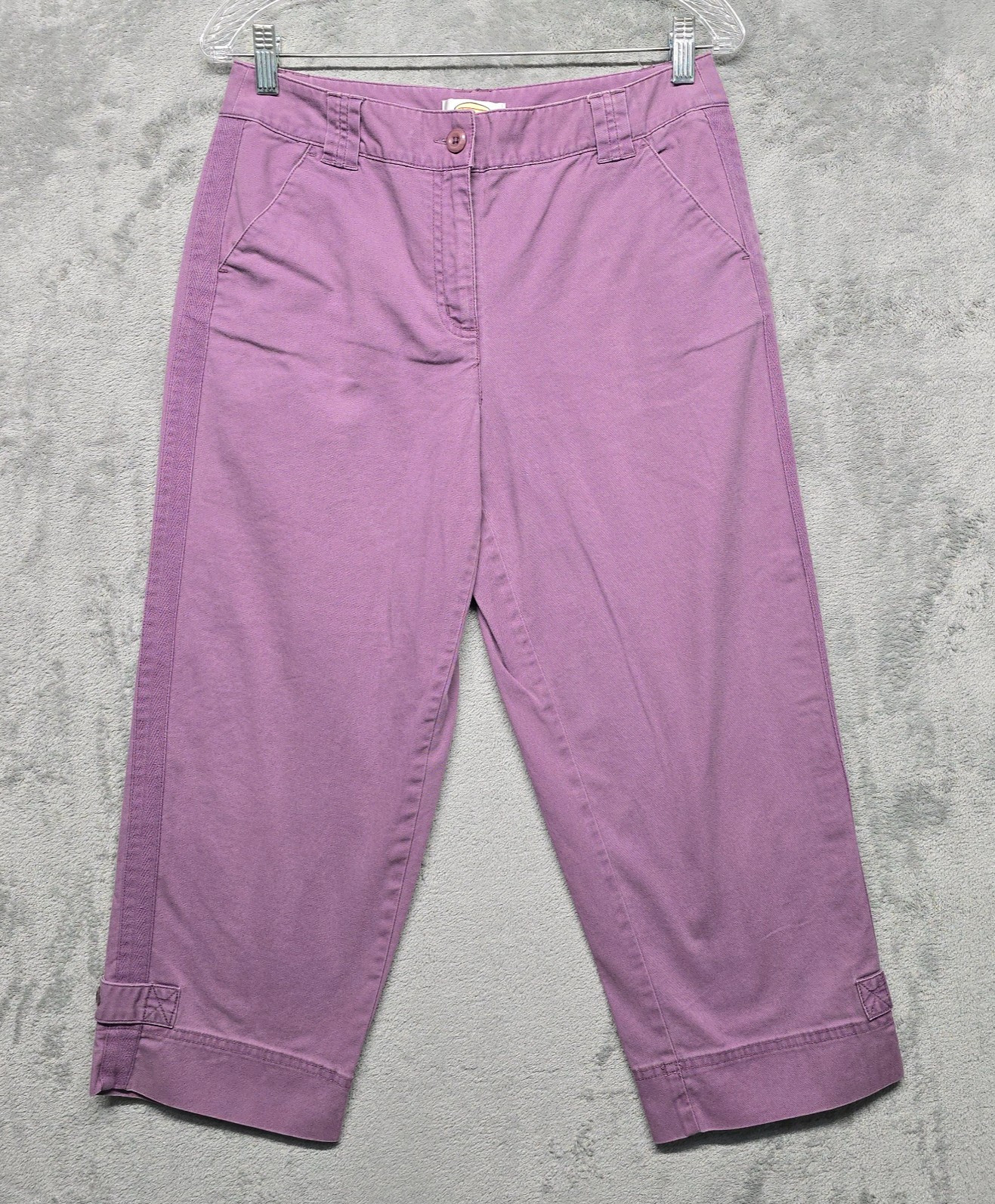 Talbots Pants Womens Sz 8 Petites Purple Crop Pockets Stretch Casual Walking