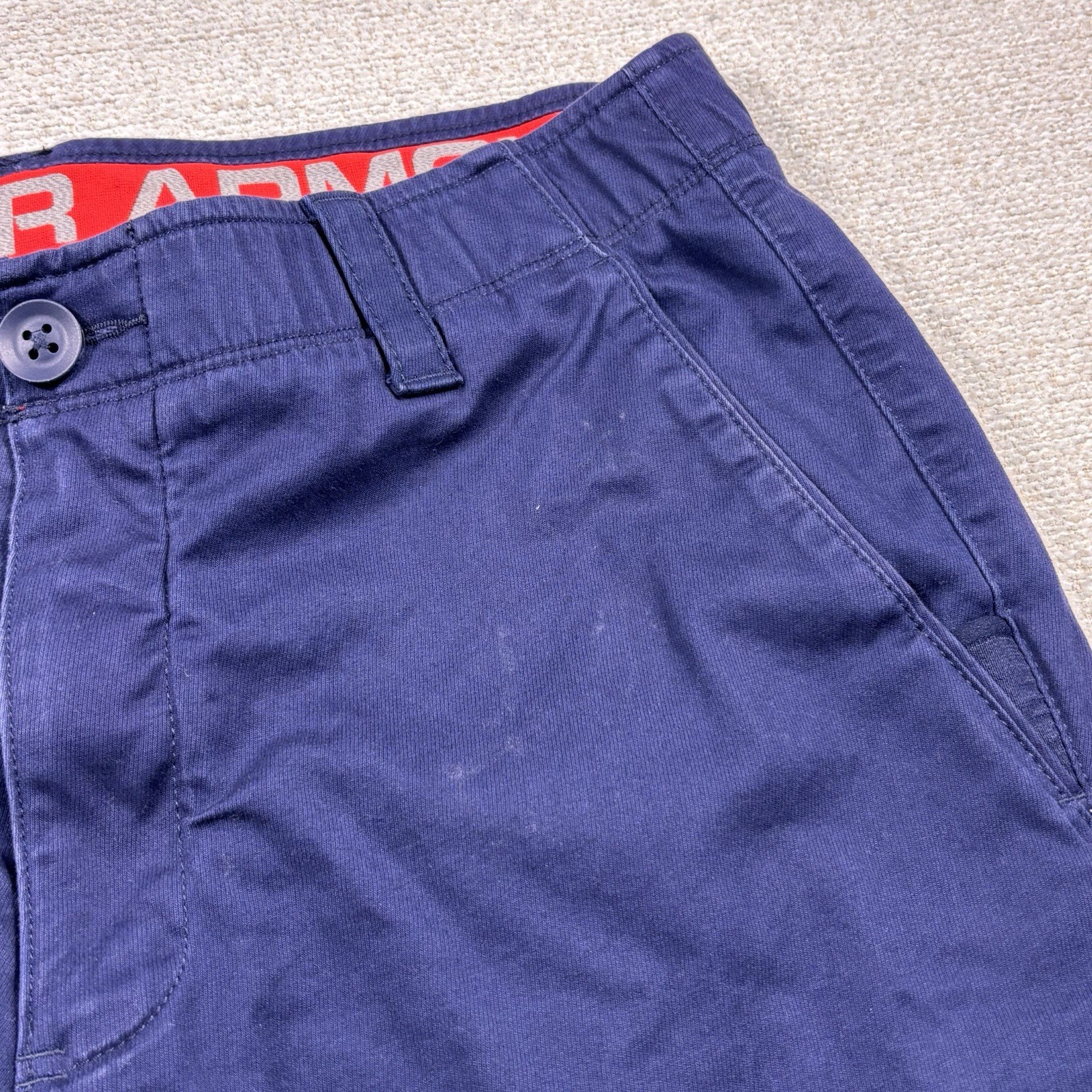 Under Armour Loose Fit Chino Golf Pants Men 34/30 Navy Wicking Breathable Pants