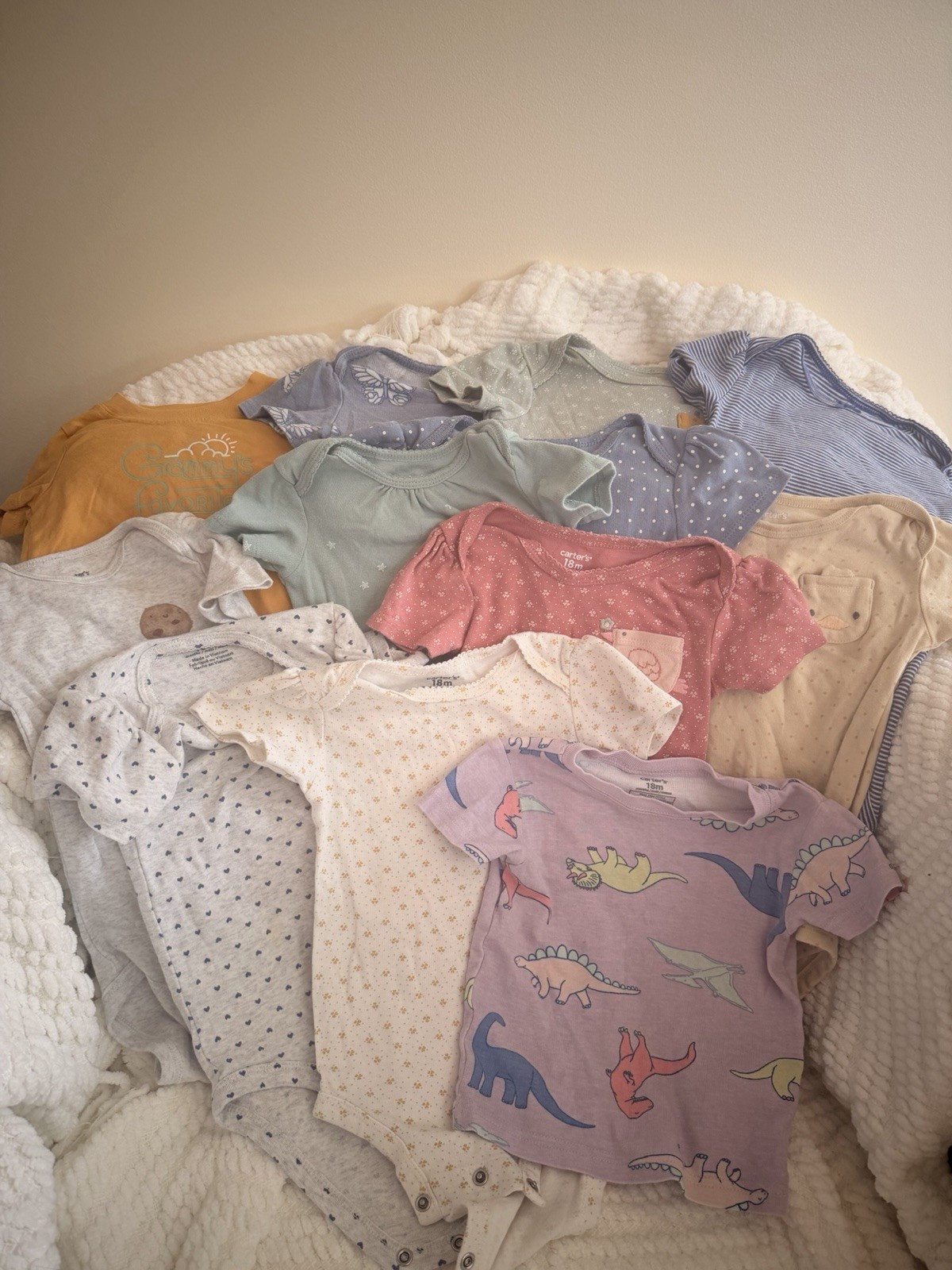 Carters Assorted Toddler Girl One Piece 18 Months, Short Sleeve, Lot Of 12