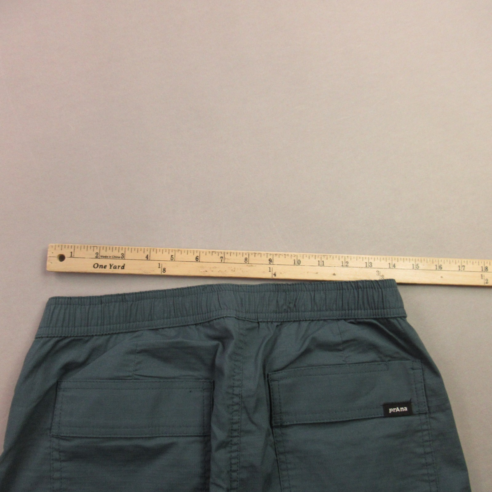Prana Pants Mens Small Chino Pockets Casual Elastic Waist Green Lightweight