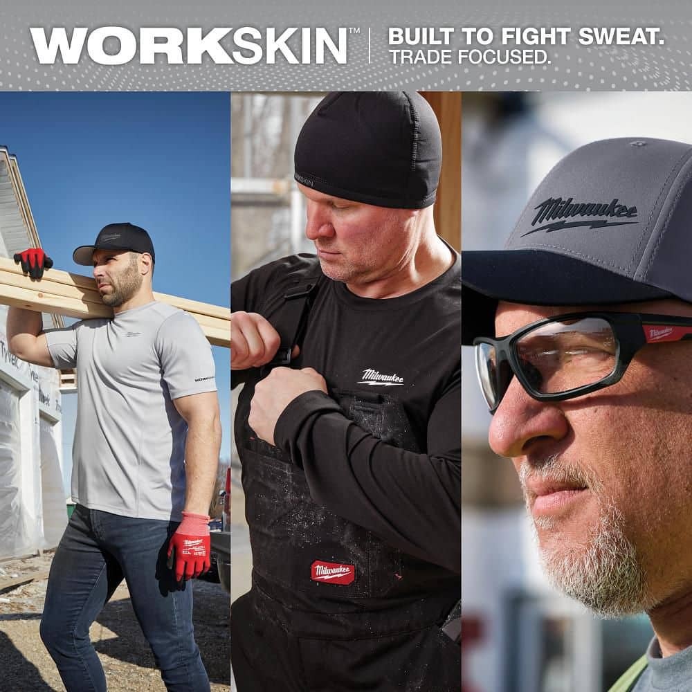 Milwaukee Large/Extra Large Dark Gray WORKSKIN Fitted Hat
