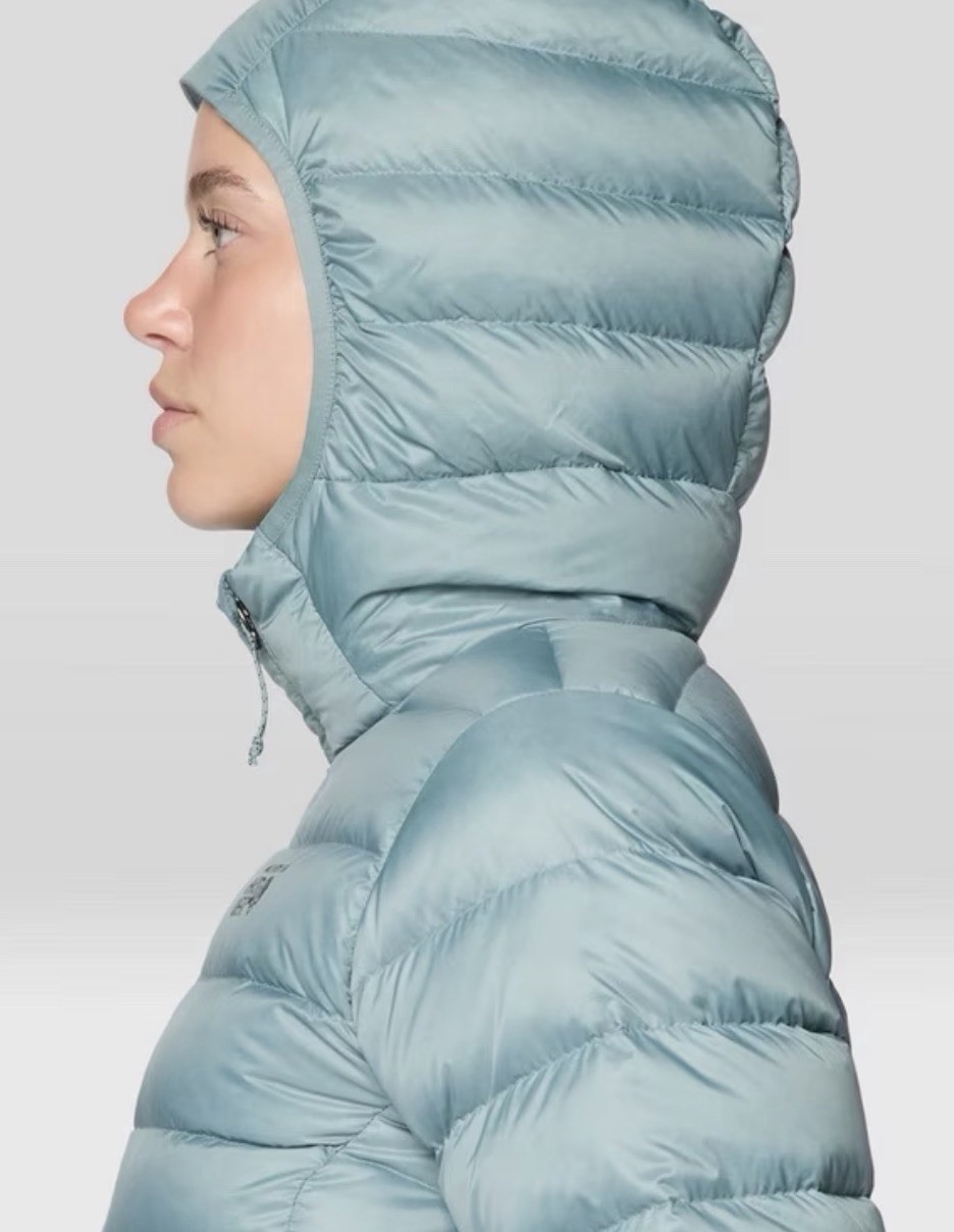 NEW; MOUNTAIN HARDWARE Women’s Tiberondack Down Hoody Jacket: LARGE; Sage Blue