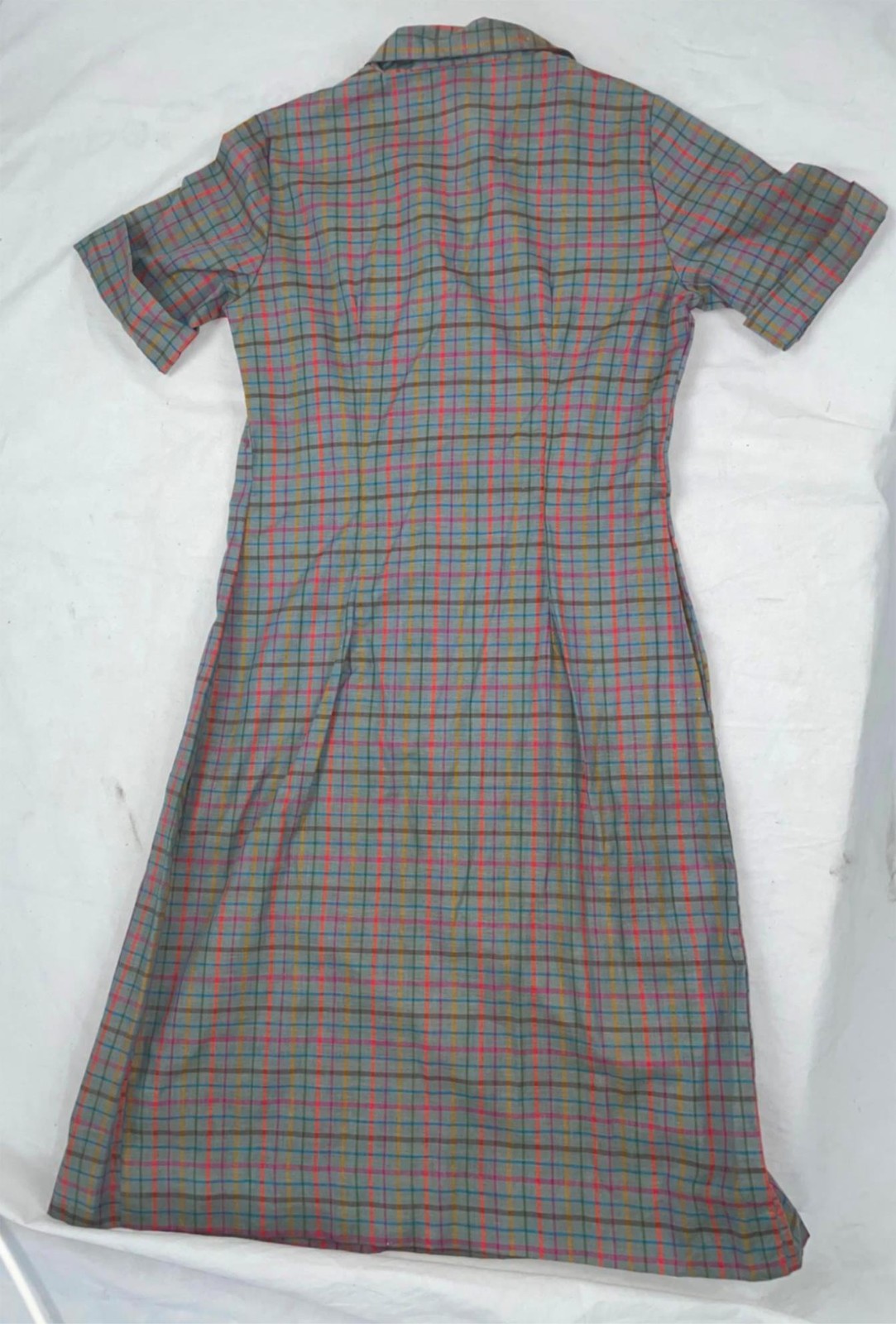 VTG 60S 70S WOMENS SMALL STRIPED UNIFORM BUTTON FRONT ROCKABILLY SCOOTER DRESS