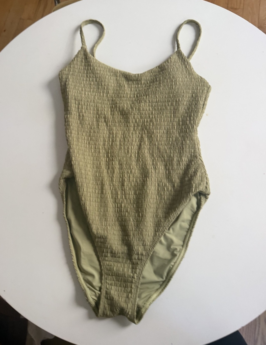 Andie Amalfie Swimsuit Green Size Small Geo Weave